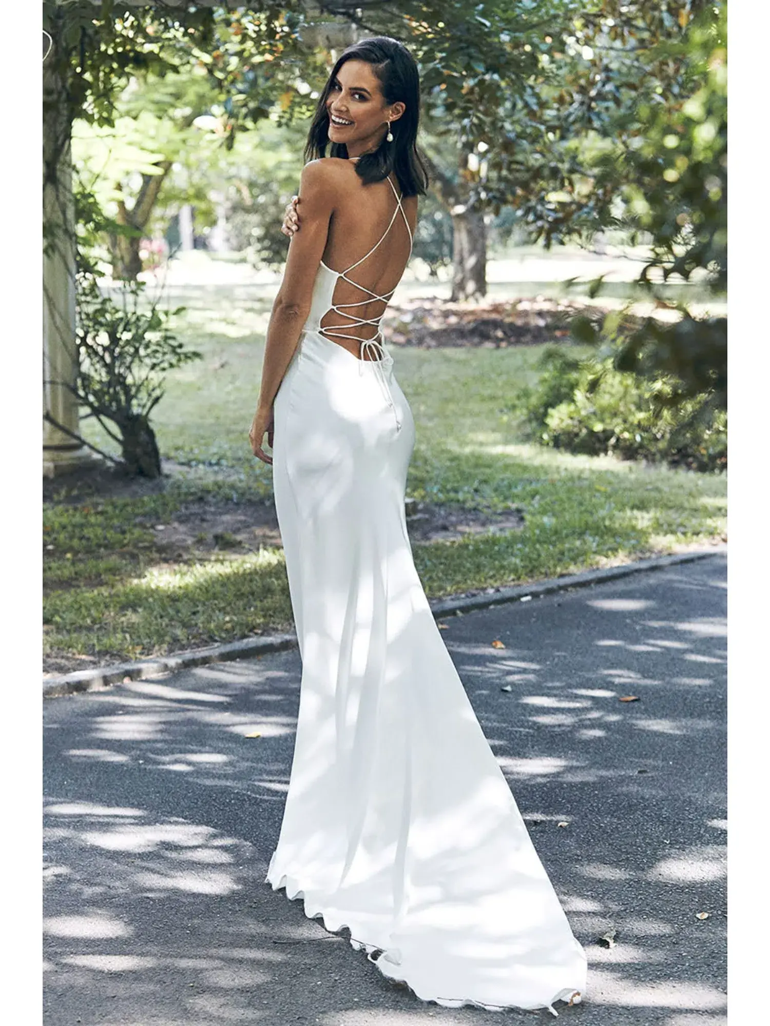 Milla Grace Loves Lace Honey Silk Inspiration Bridal Dress White Size AU 6 - Image 3