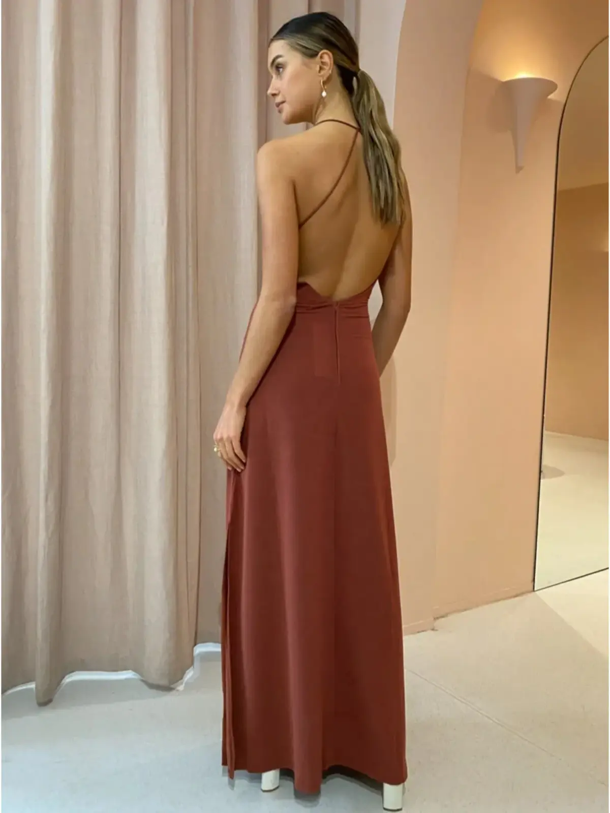 Sonya Moda Knitted Keyhole Gown in Spice Size AU 8 - Image 2