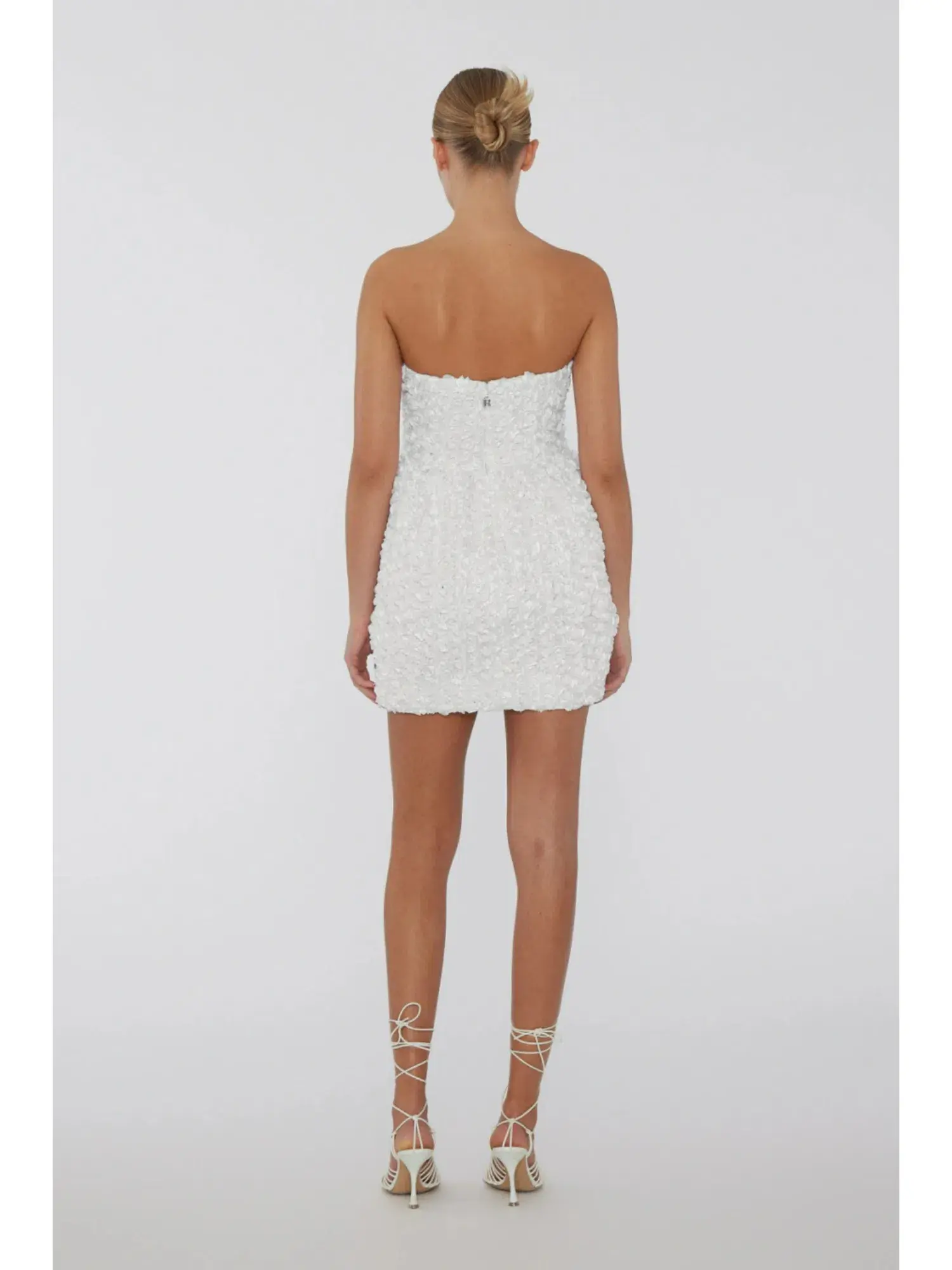 Rotate Birger Christensen 3D Flower Mini Dress White Size AU 8 - Image 3