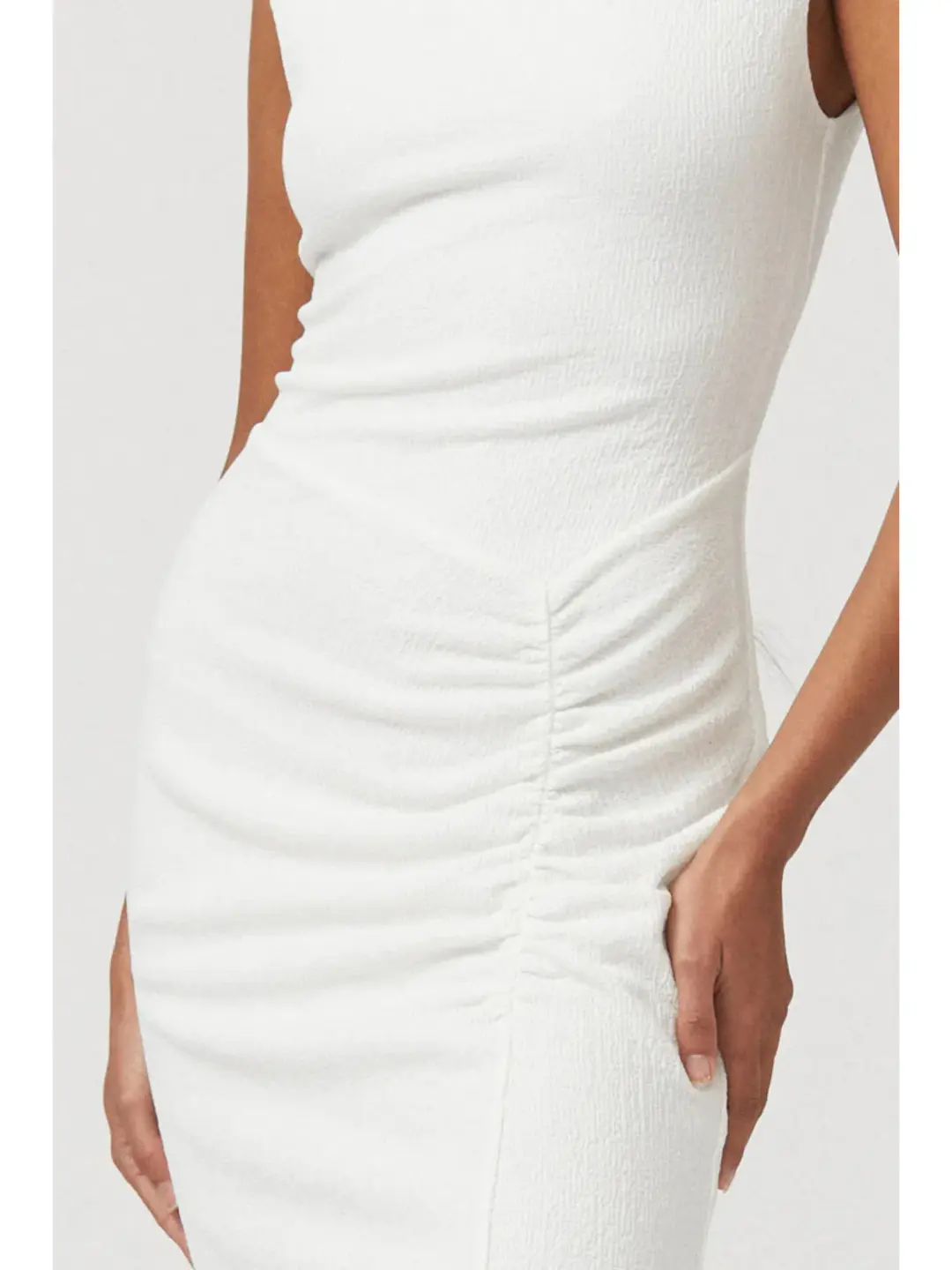 Suboo Jacqui Rouched Front Midi Dress White Size AU 6 for rent on The Volte - main image