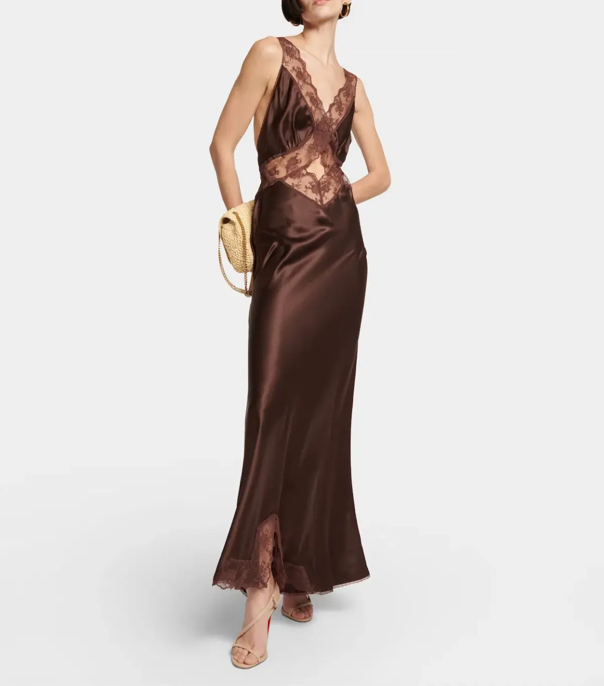 Sir the Label Aries Cut Out Dress in Chocolate Size 3 / AU 12 - Image 1