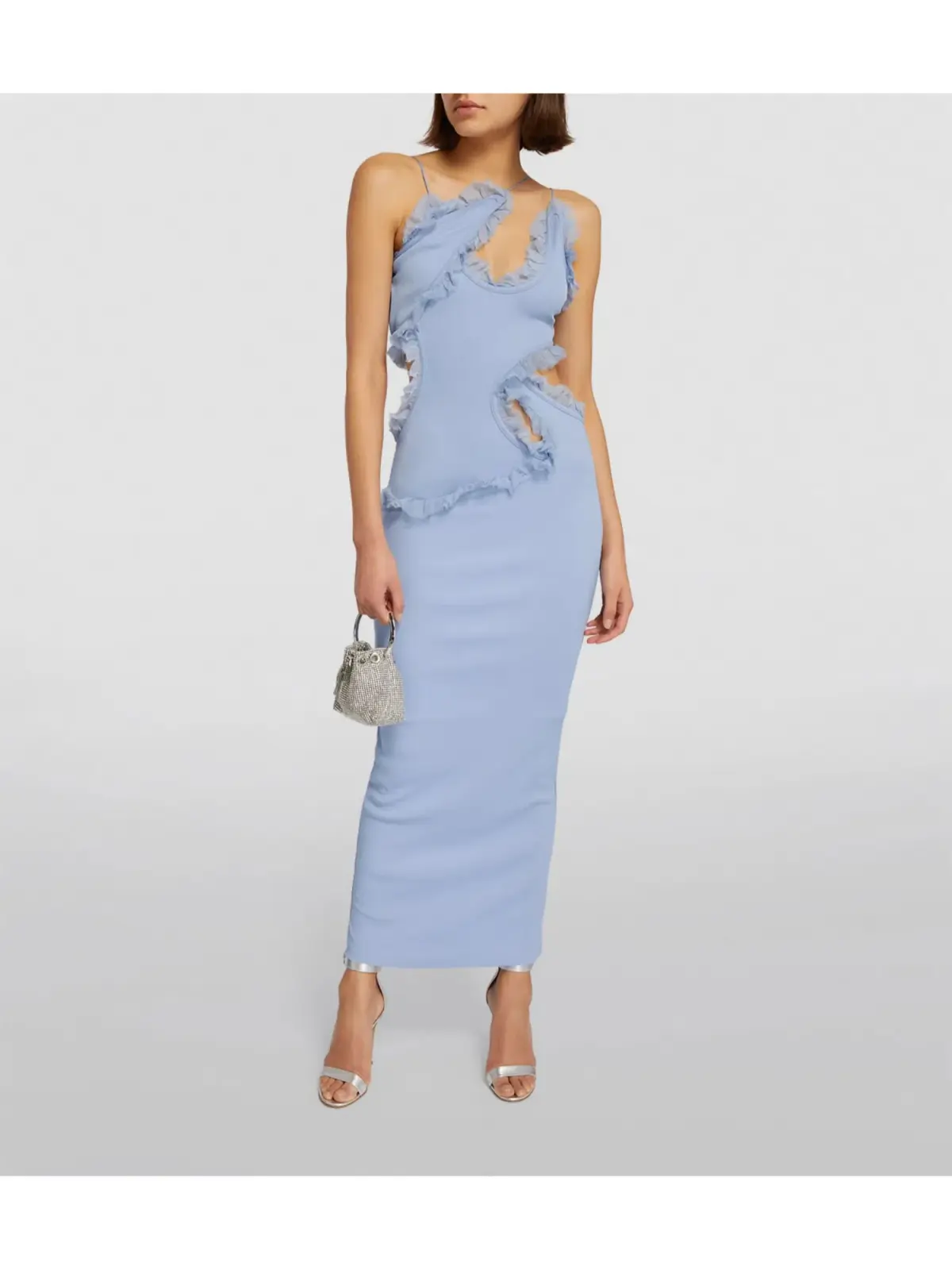 Christopher Esber Carina Interlinked Midi Dress in Cornflour Blue Size AU 8 - Image 1