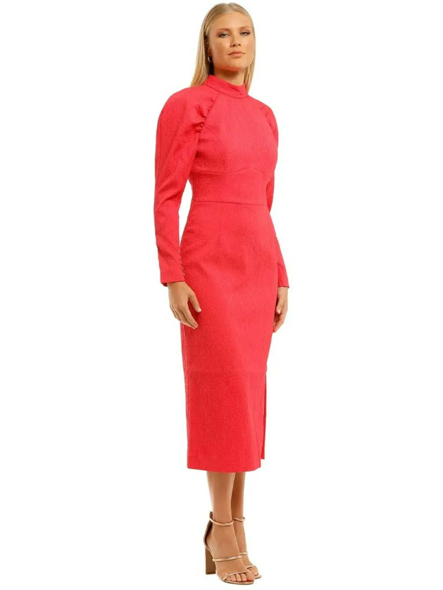 Rebecca Vallance Martini LS Midi Dress in Pink Size AU 12 - Image 2
