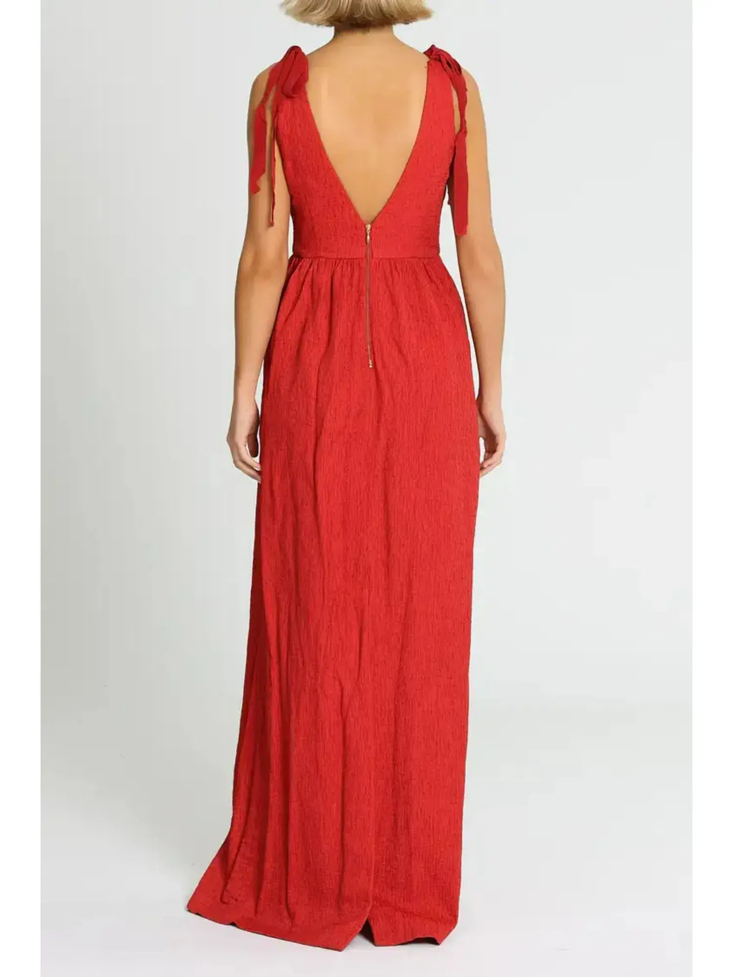 Rebecca Vallance Harlow Tie Gown in Red Size AU 12 - Image 2
