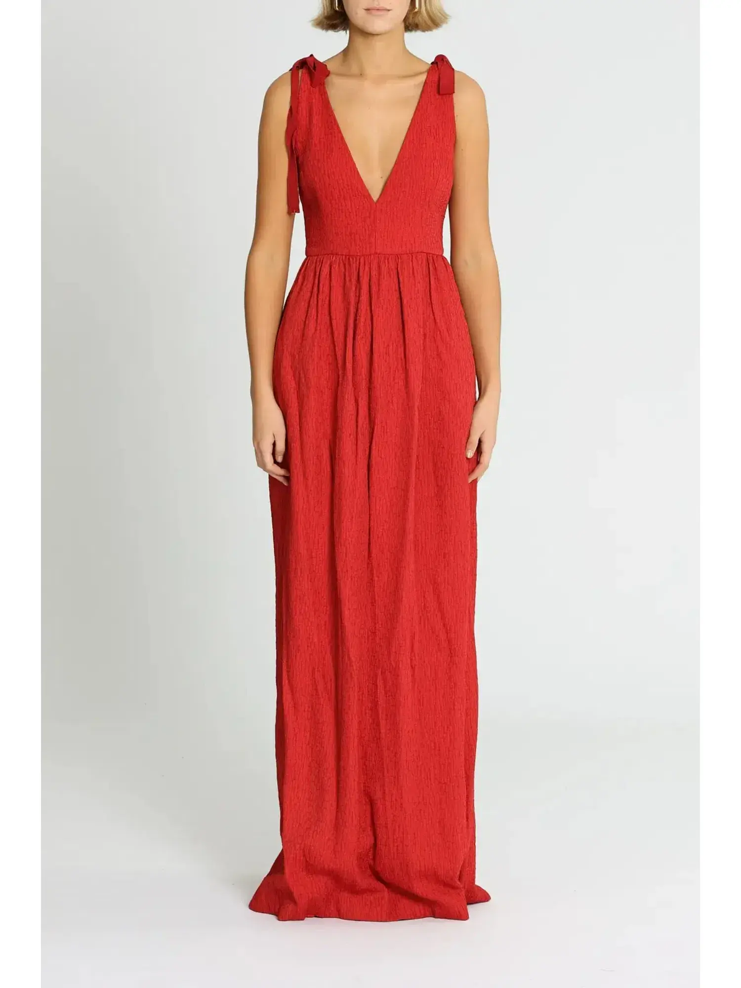 Rebecca Vallance Harlow Tie Gown in Red Size AU 12 - Image 1