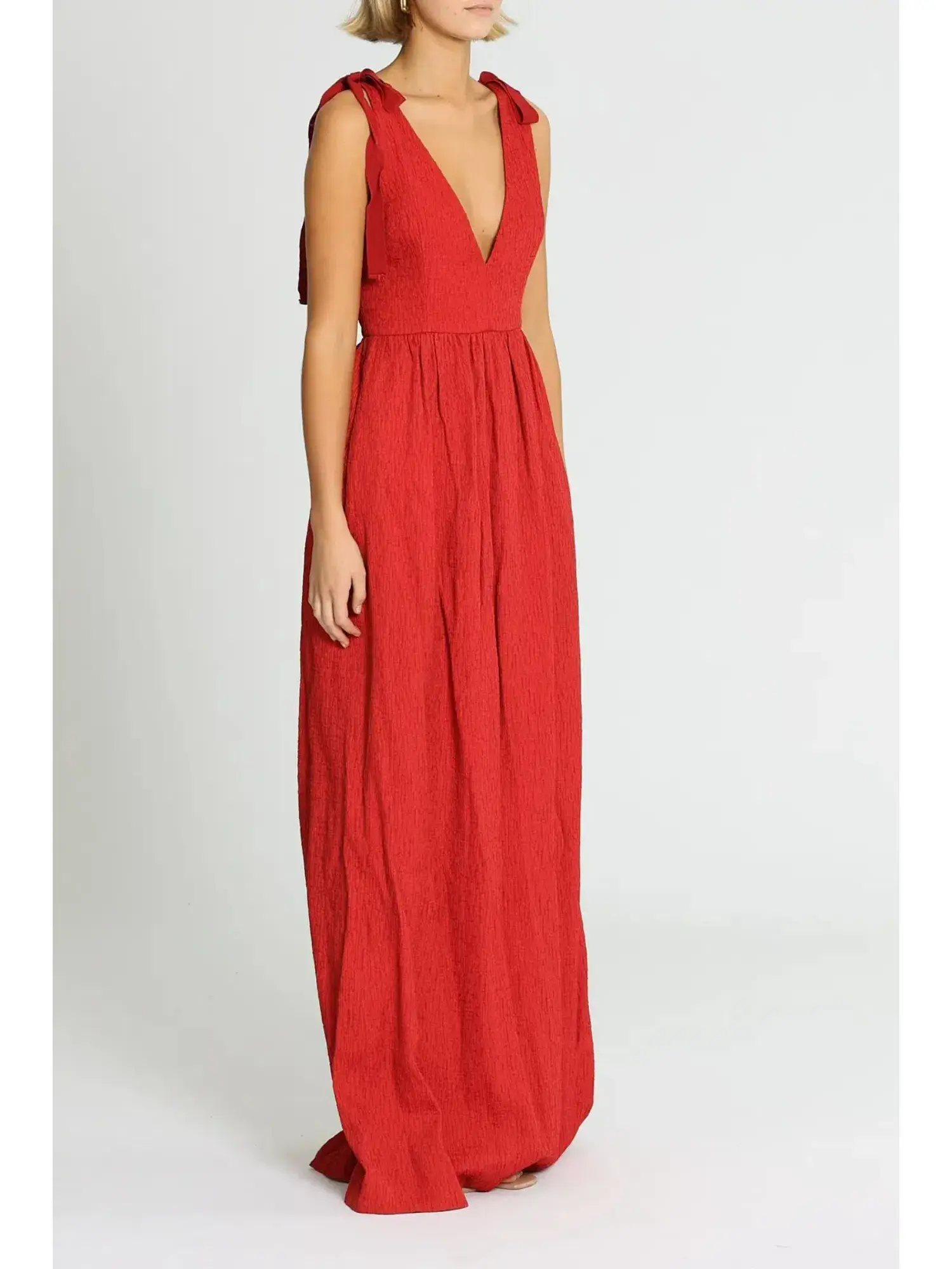 Rebecca Vallance Harlow Tie Gown in Red Size AU 8 - Image 1
