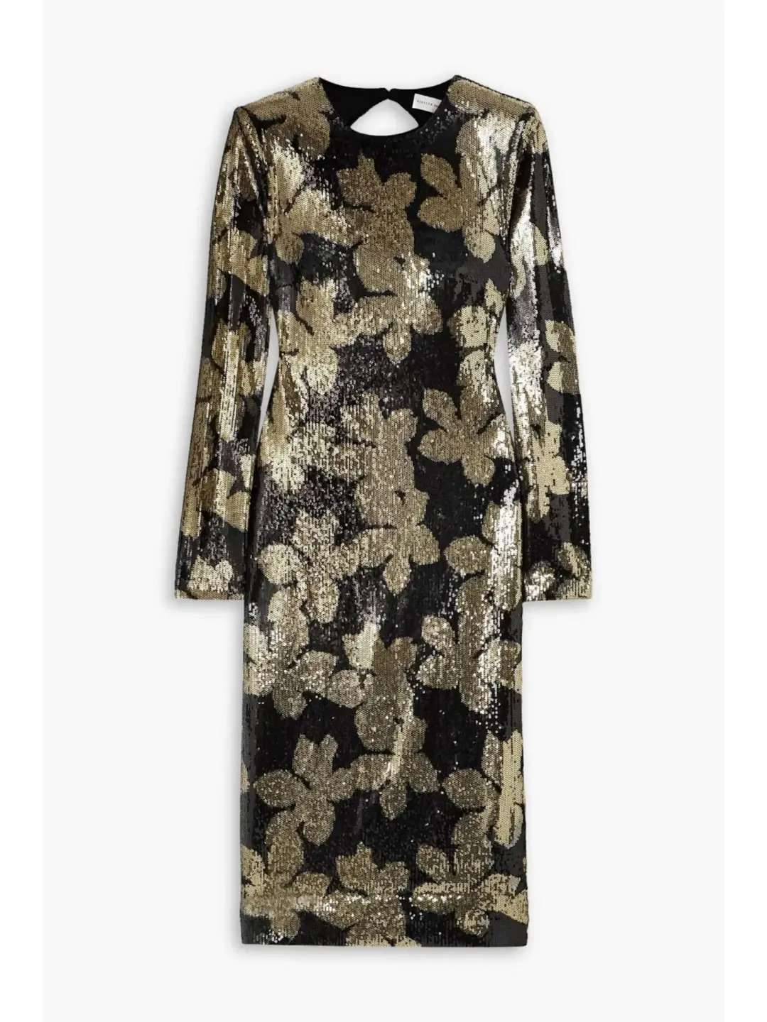 Rebecca Vallance Lepore Longsleeve Midi Dress in Gold Size AU 14 for rent on The Volte - main image