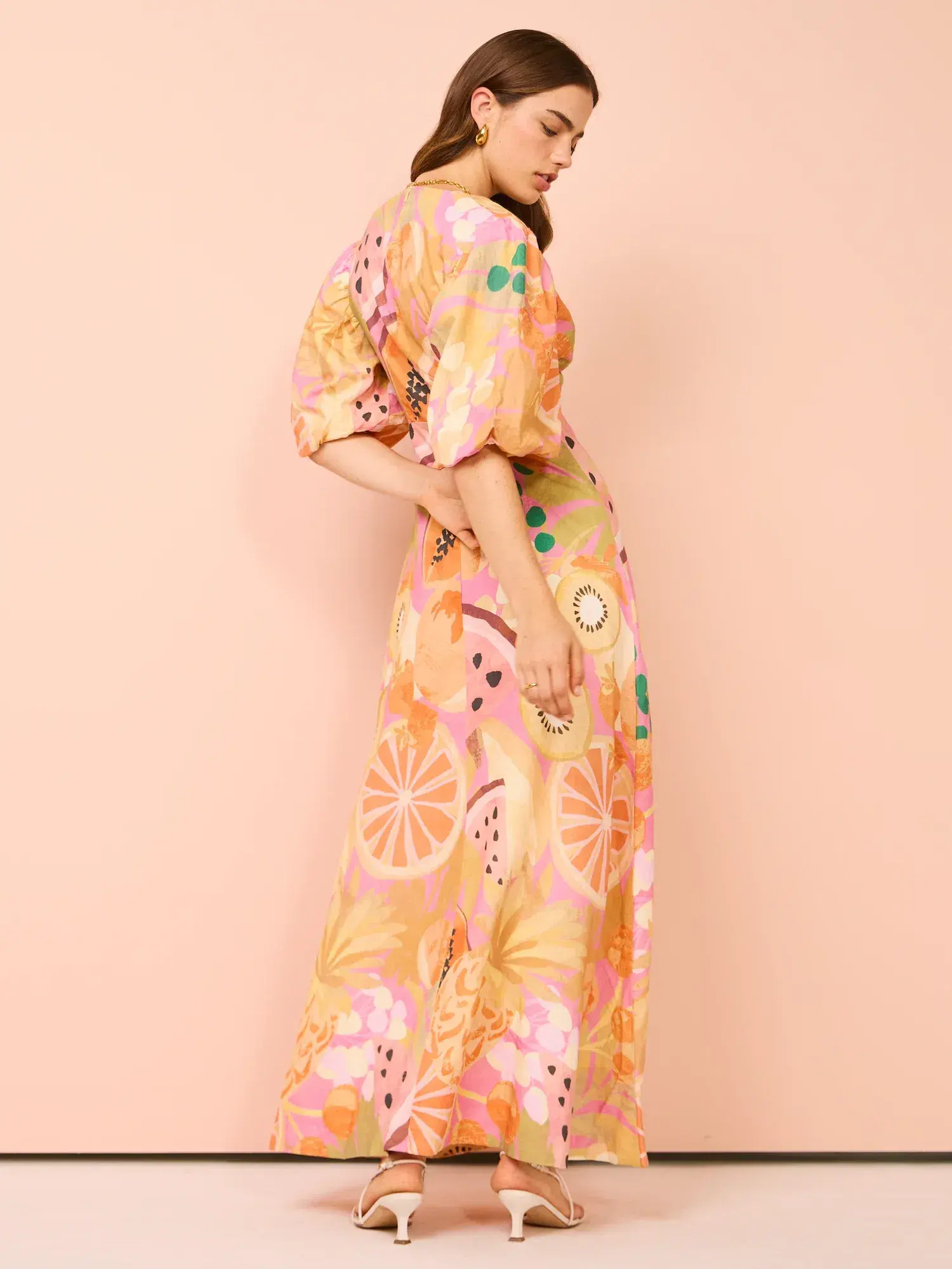 By Nicola Bolero Maxi Gathered Neckline Dress In Fruit Punch Size AU 8 - Image 4