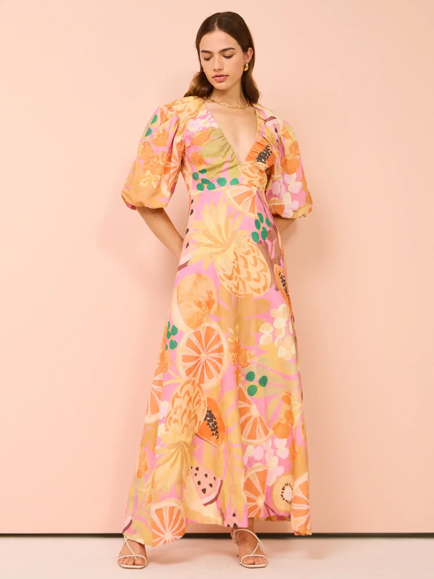 By Nicola Bolero Maxi Gathered Neckline Dress In Fruit Punch Size AU 8 - Image 3