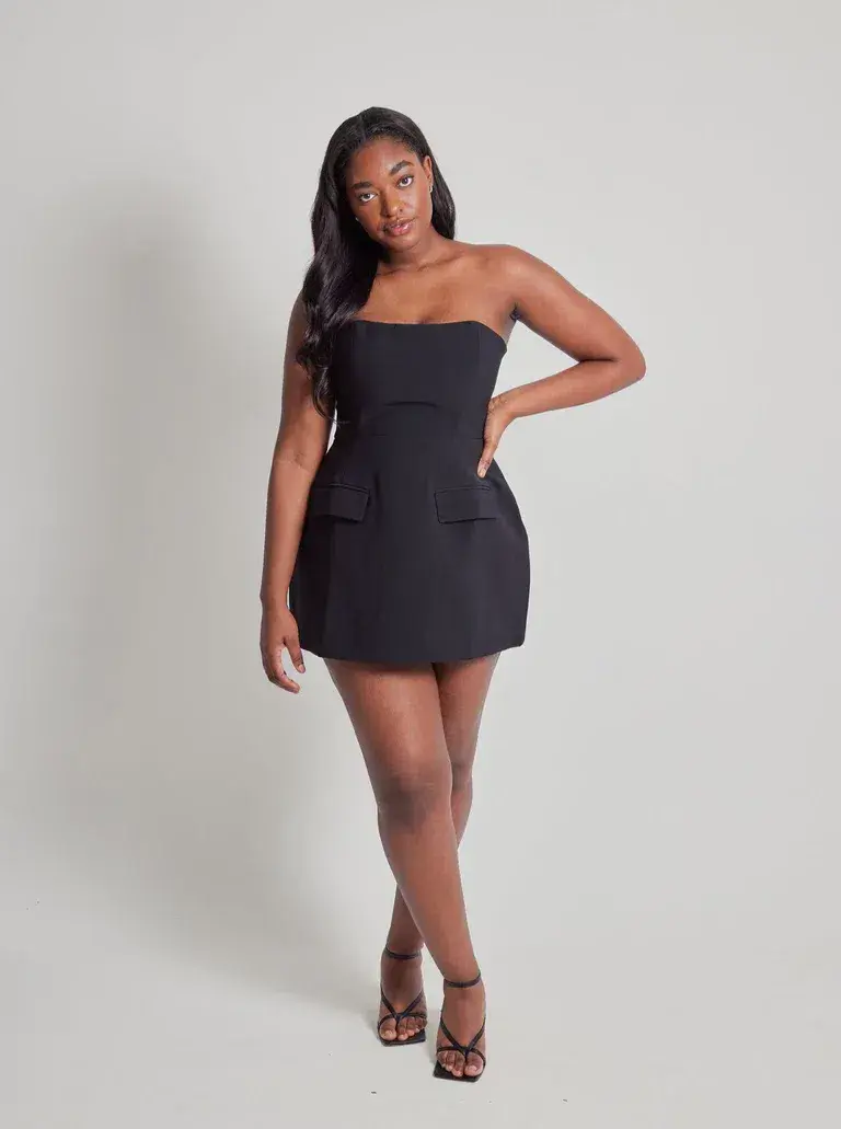 Odd Muse The Ultimate Muse Strapless Dress in Black Size 12 for rent on The Volte - main image
