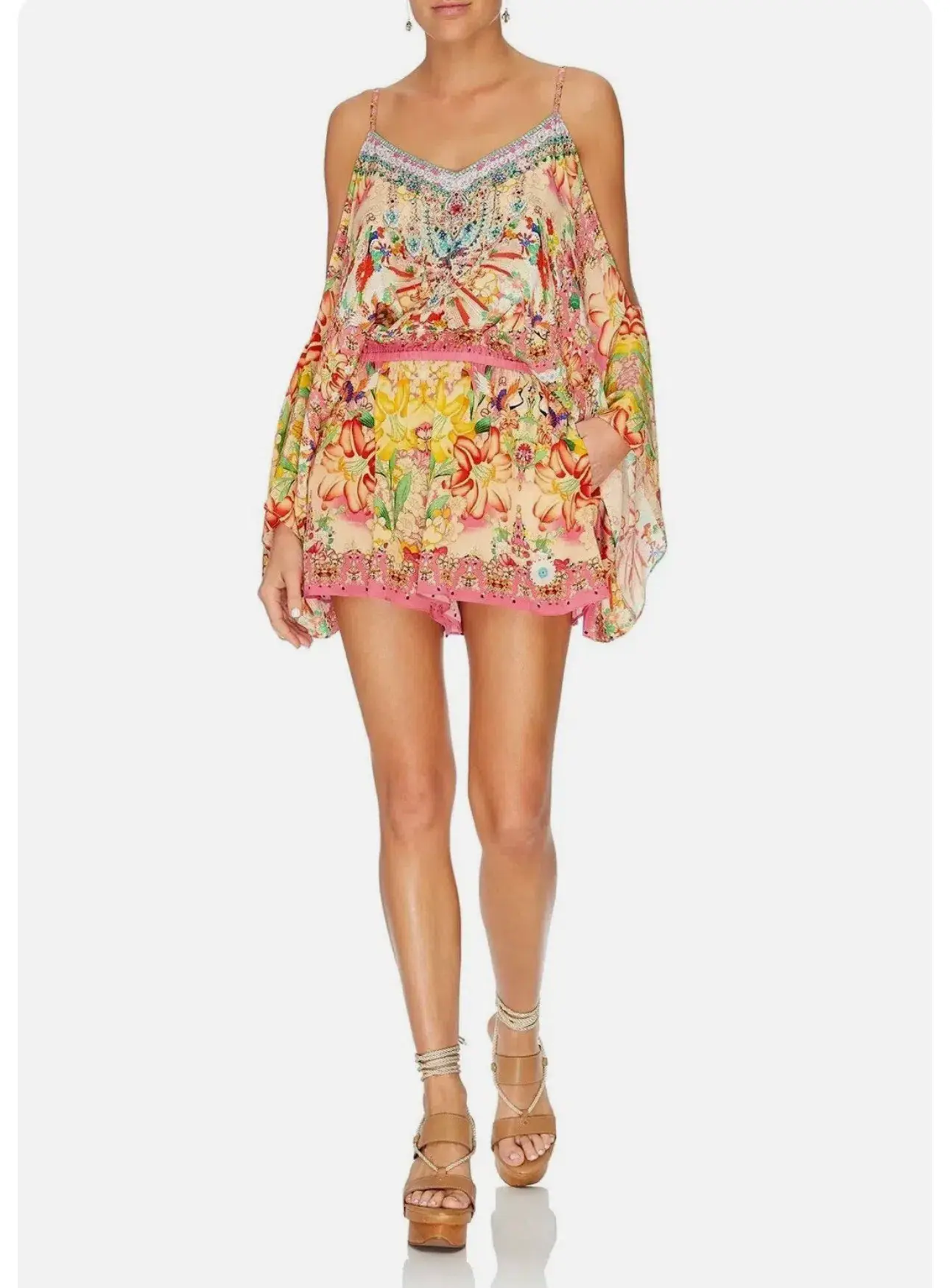 Camilla Franks Drop Shoulder Playsuit Kimono Kisses Size S / AU 10 - Image 3
