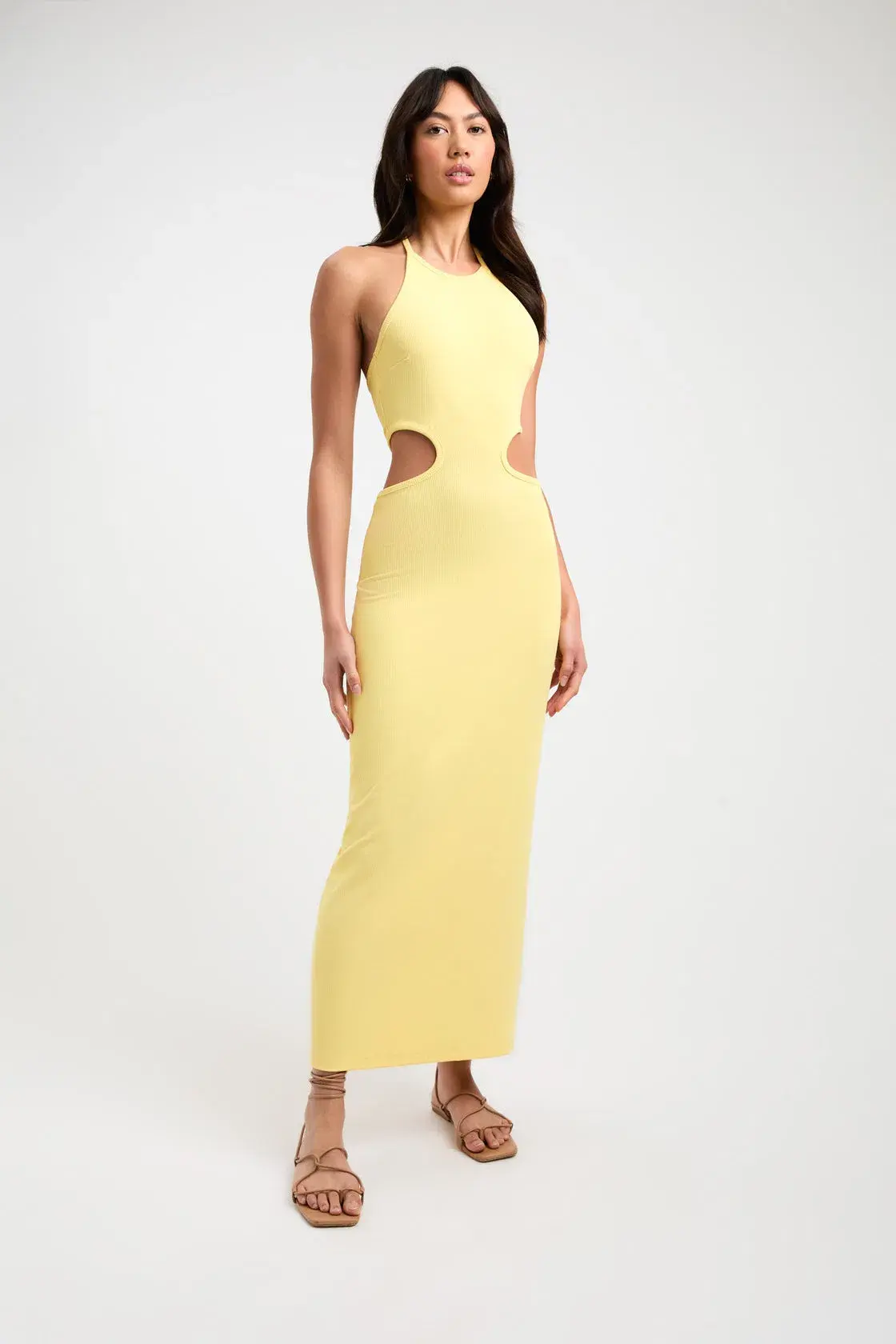 Kookai Alia Midi Dress Yellow Size 10 - Image 1