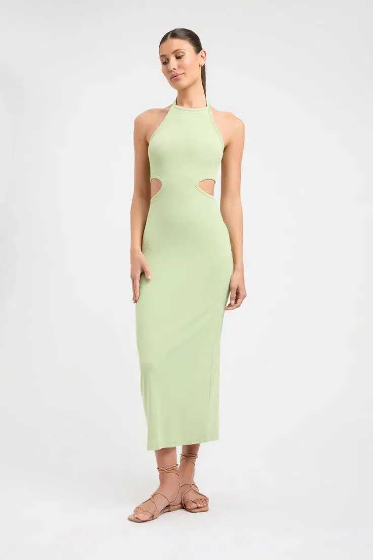 Kookai Alia Midi Dress Green Size 10 - Image 1