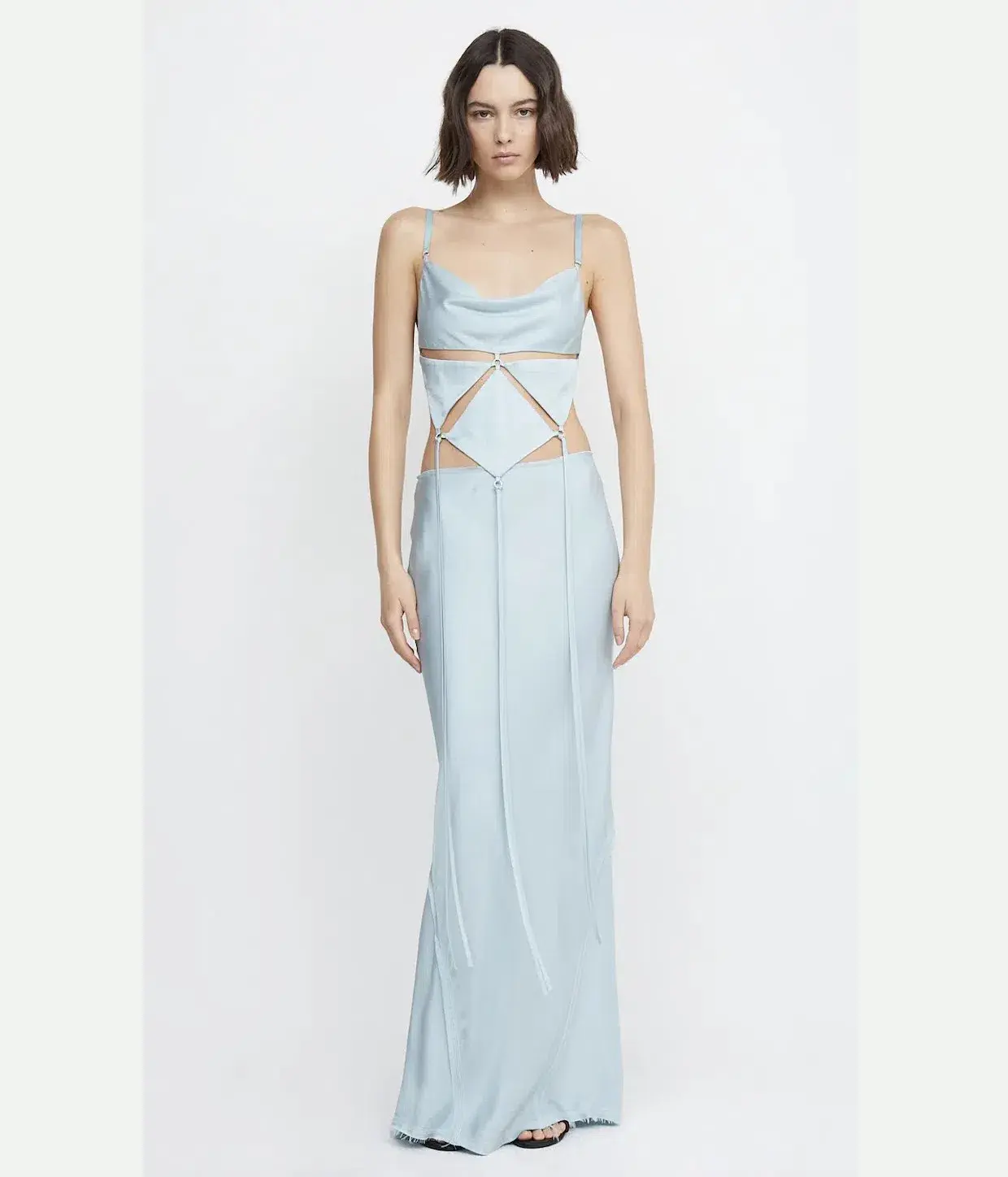 Bec & Bridge Diamond Days Strap Cropped Top & Evangeline Maxi Skirt Set Blue Size 8 / AU 8 - Image 1