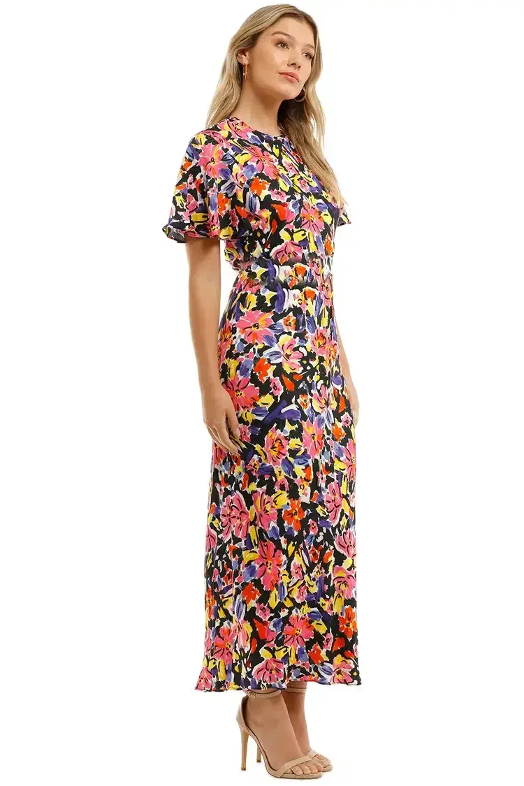 Rebecca Vallance Soho SS Midi Dress Floral Size 12 - Image 2