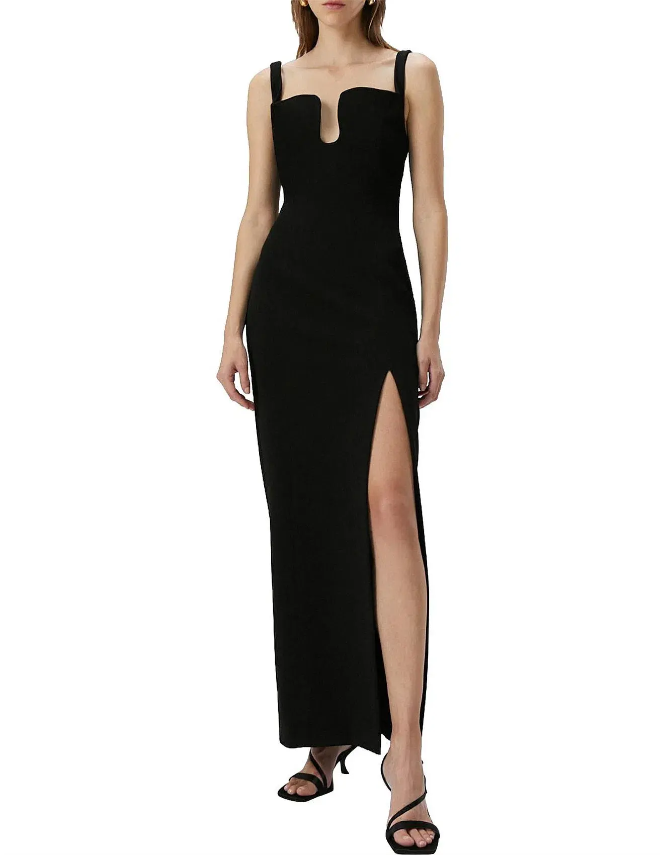 Misha Franka Wave Neckline Maxi Dress Black Size 12/M - Image 1
