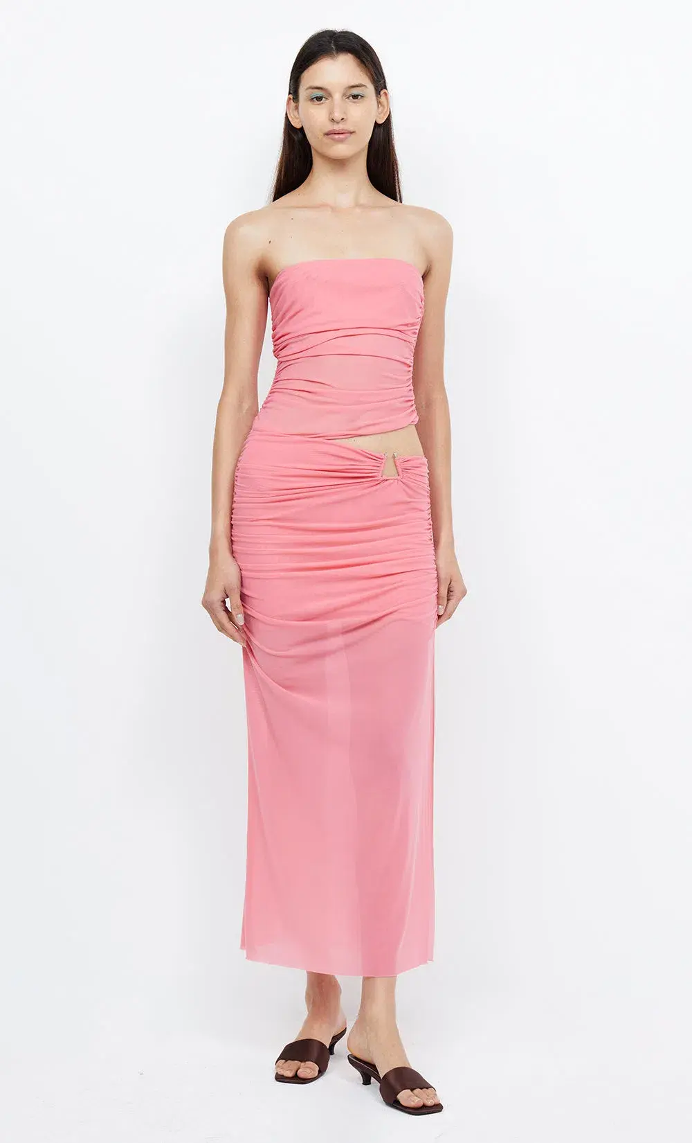 Bec & Bridge Iona Strapless Midi Dress Grapefruit Pink Size 8 - Image 4