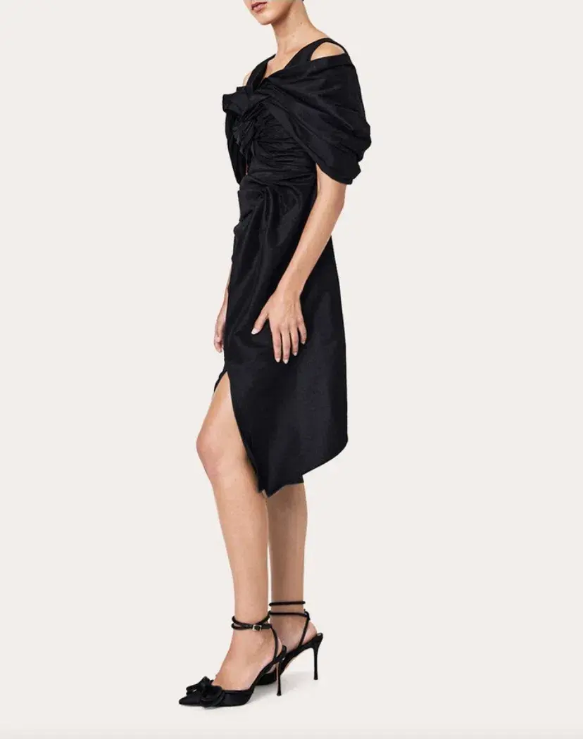 Rachel Gilbert Riccardo Midi Dress Black Size 4 / AU 14 - Image 2