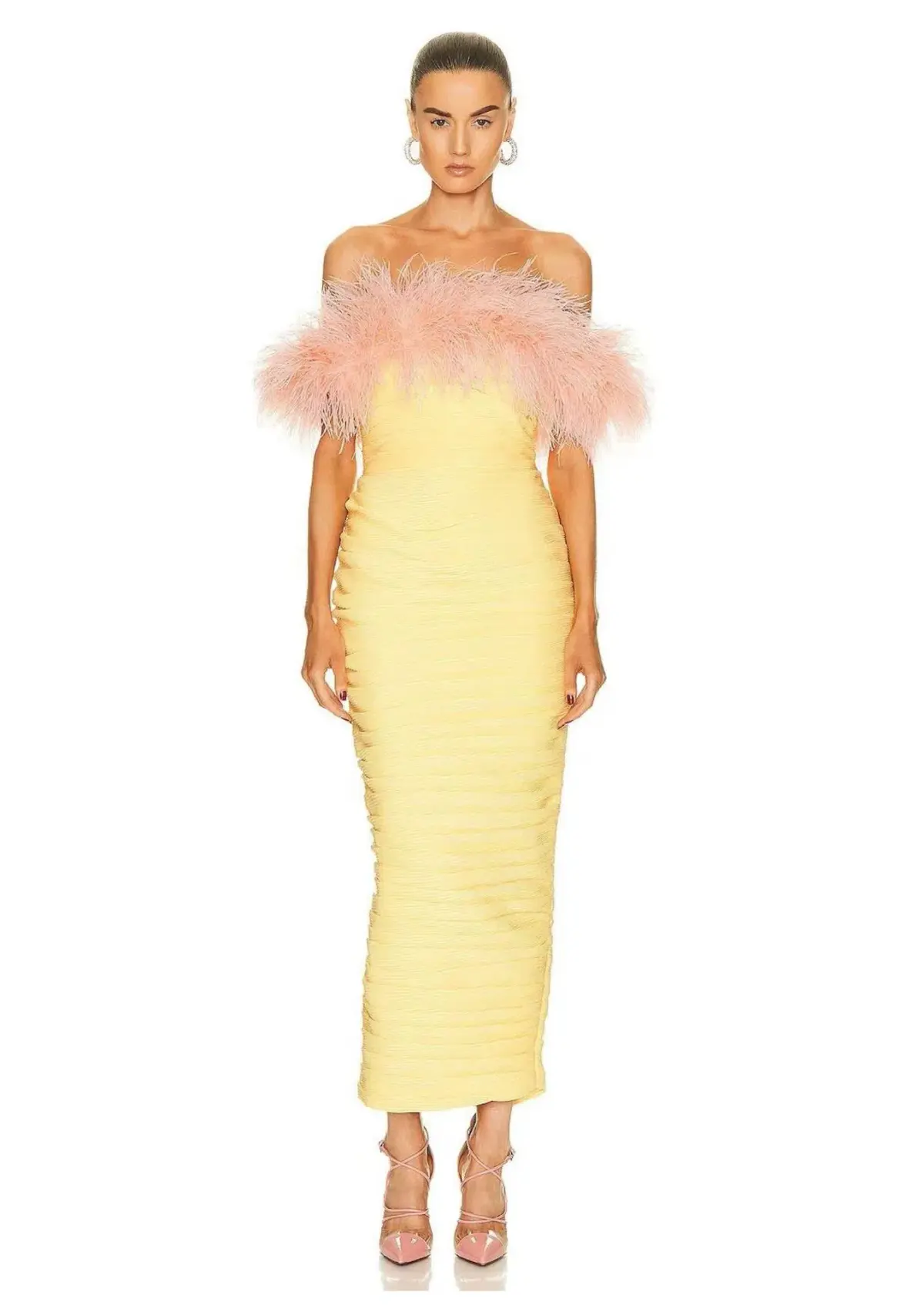 Rachel Gilbert Zion Midi Dress Lemon Yellow Size 4 / AU 14 - Image 1