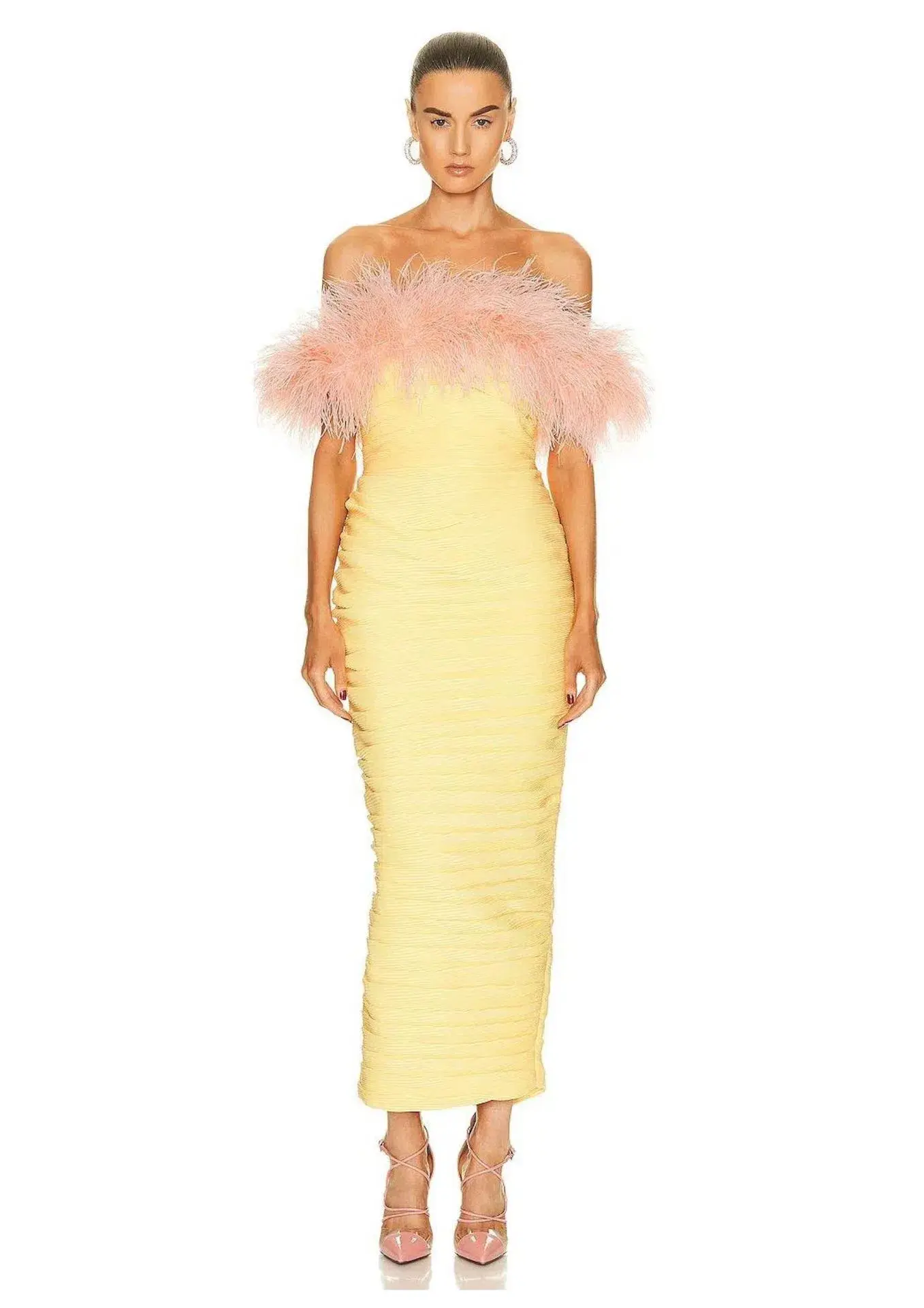 Rachel Gilbert Zion Midi Dress Lemon Yellow Size 4 / AU 14 - Image 1