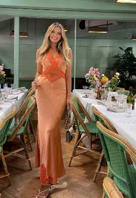 Sir Aries Cut Out Gown in Peach Size 10 - Image 4