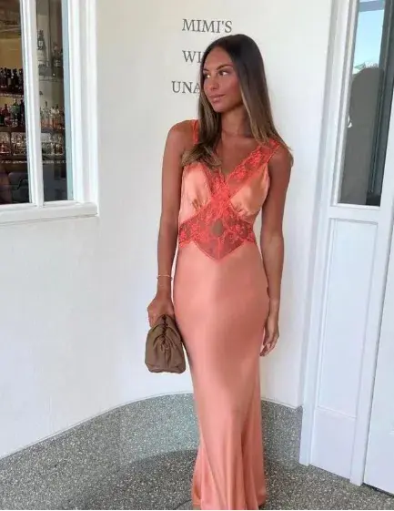 Sir Aries Cut Out Gown in Peach Size 10 - Image 3