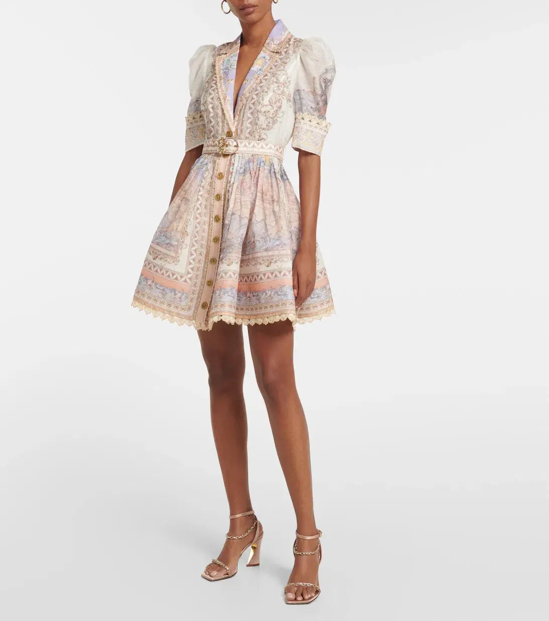 Zimmermann High Tide Mini Shirt Dress in Odyssey Print Size 6 - Image 1