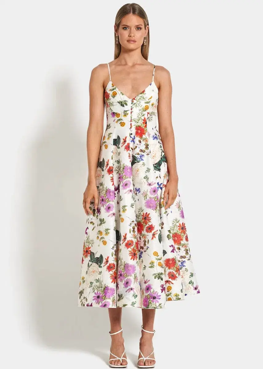Sofia The Label Evie Midi Dress in Enchanted Floral Size 8 - Image 1