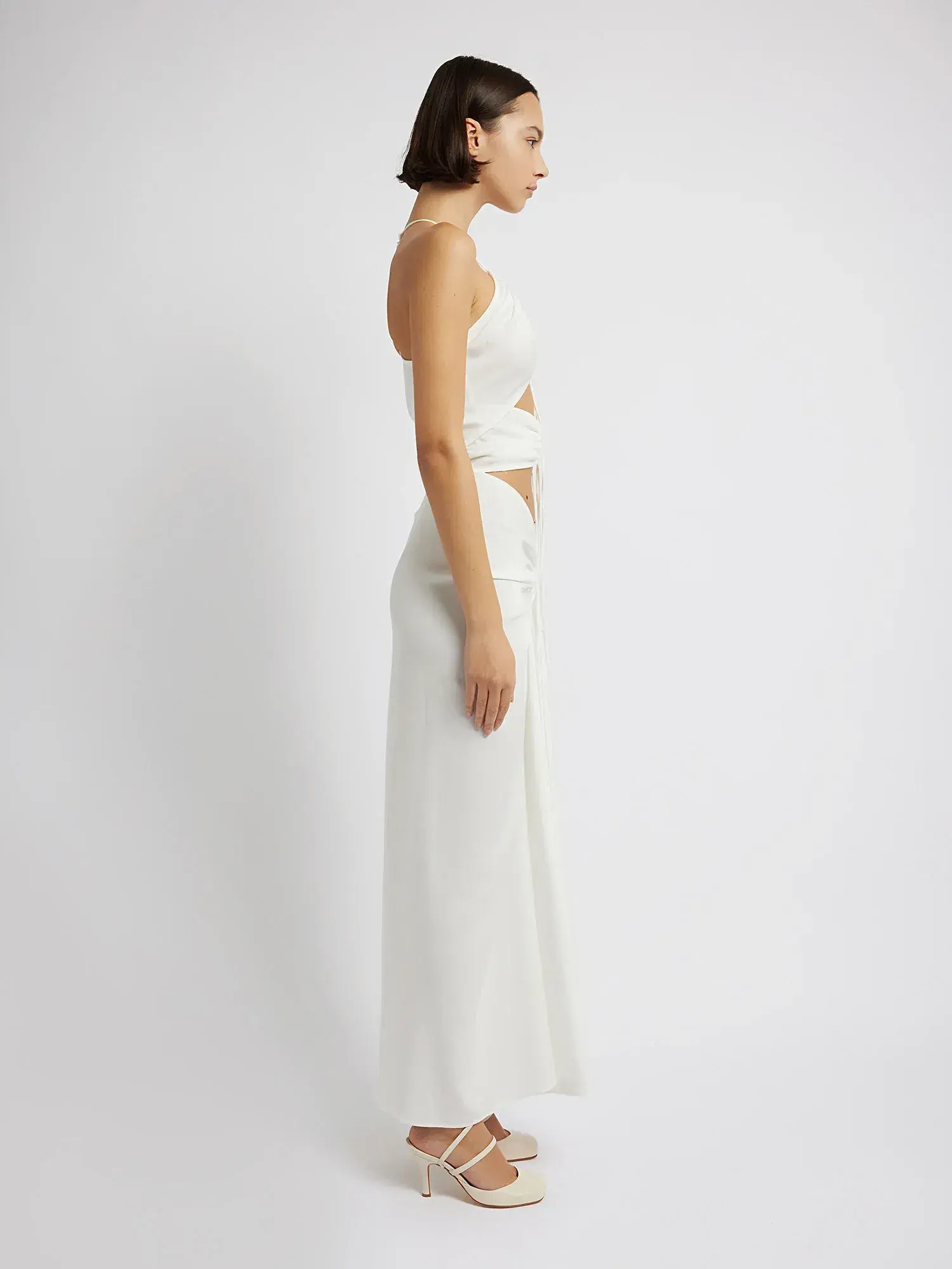 Christopher Esber Multi Panel Disconnect Ruched Halter Dress White Size 10 - Image 4