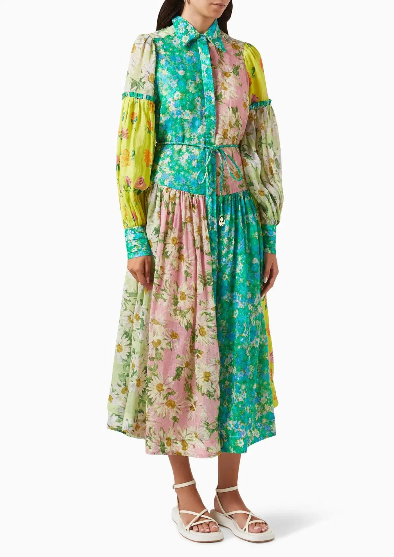 Alemais Kenzie Patchwork Shirt Dress Floral Size AU 8 - Image 1