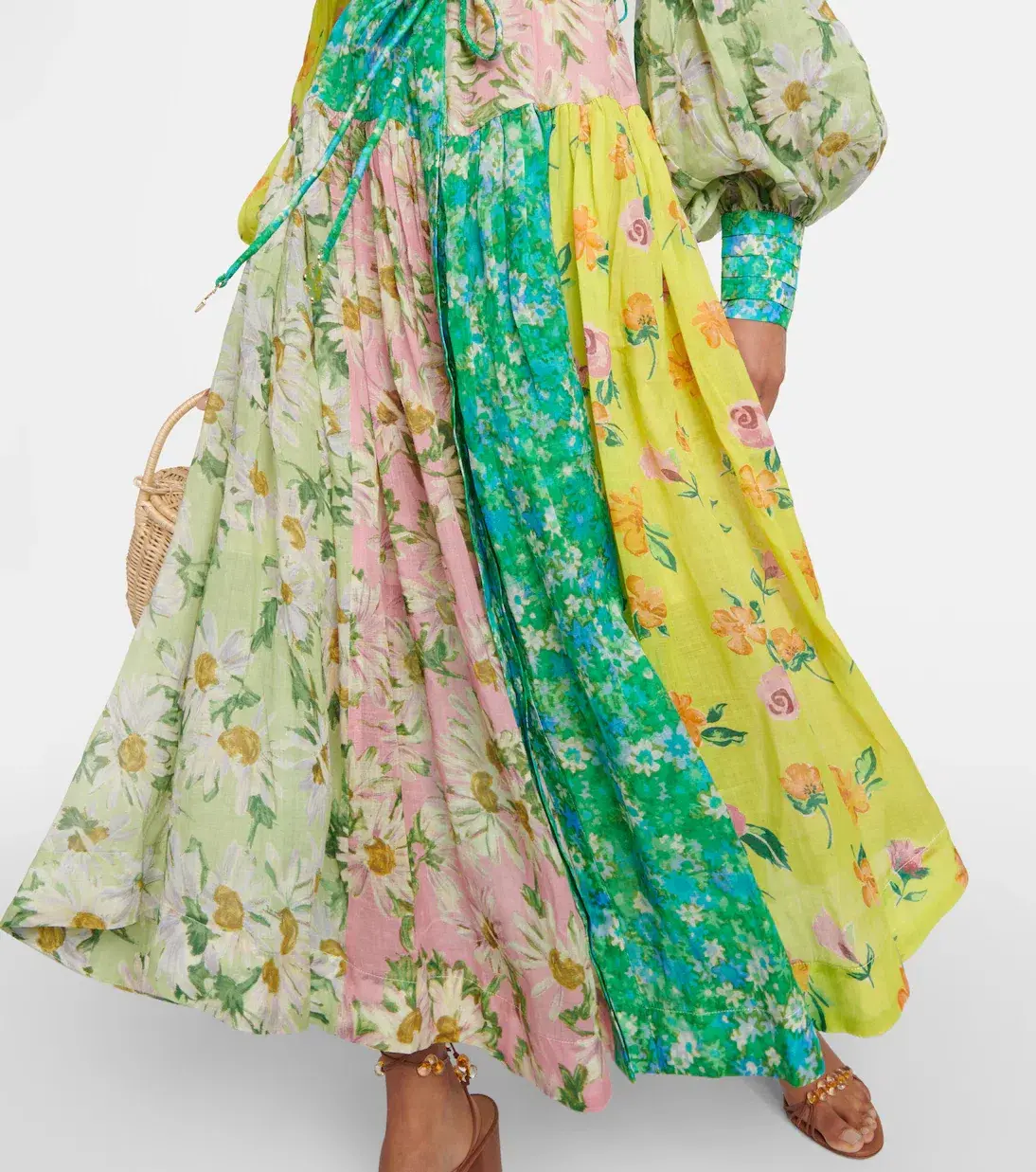 Alemais Kenzie Patchwork Shirt Dress Floral Size AU 8 - Image 3