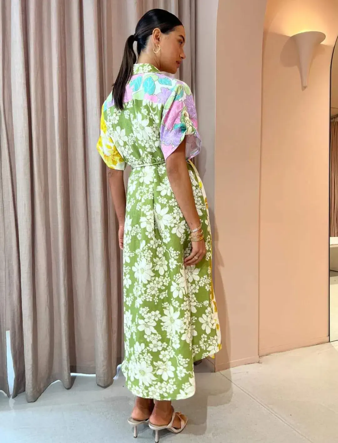 Alemais Elora Patchwork Shirtdress Floral Size 12 - Image 3