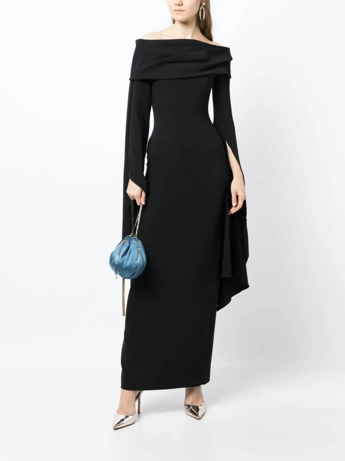 Solace London Arden Off Shoulder Maxi Dress Black Size 10 - Image 1