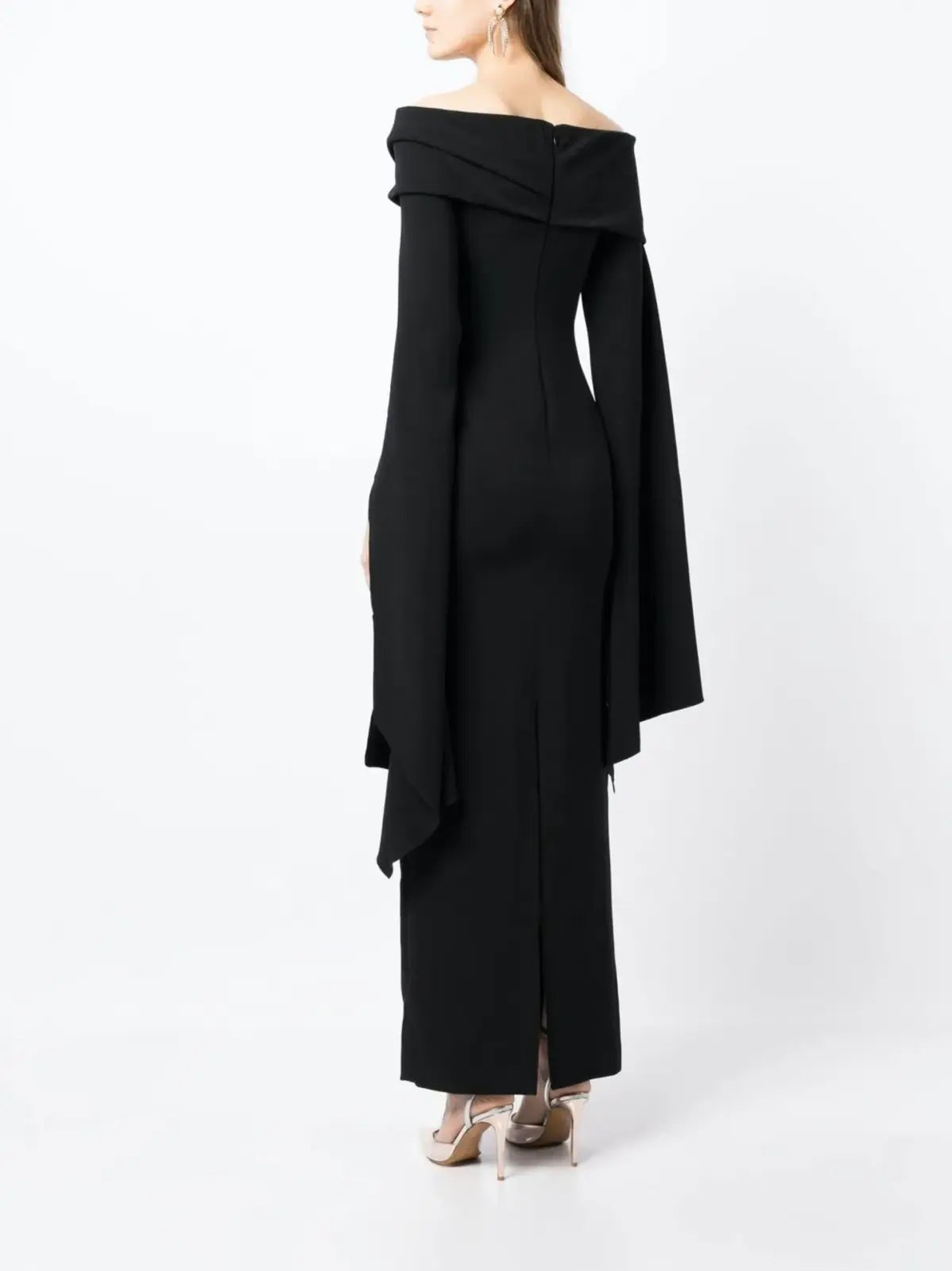 Solace London Arden Off Shoulder Maxi Dress Black Size 10 - Image 3