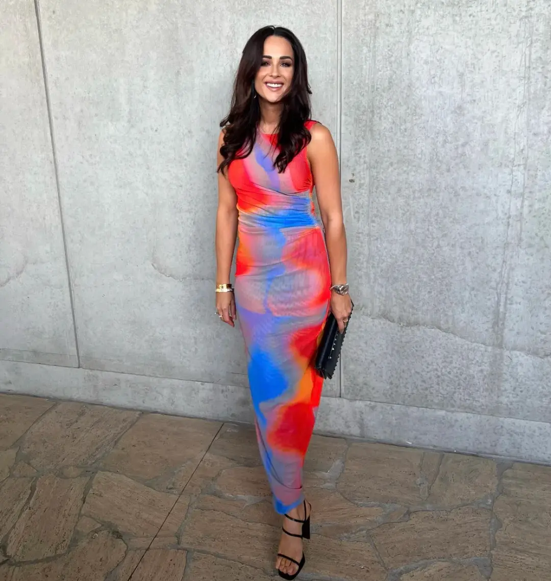 Scanlan Theodore Italian Watercolour Print Dress Blue/Red Size 6 for rent on The Volte - main image