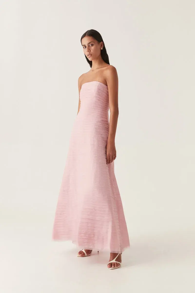 Aje Soundscape Maxi Dress in Chalk Pink Size 8 - Image 1
