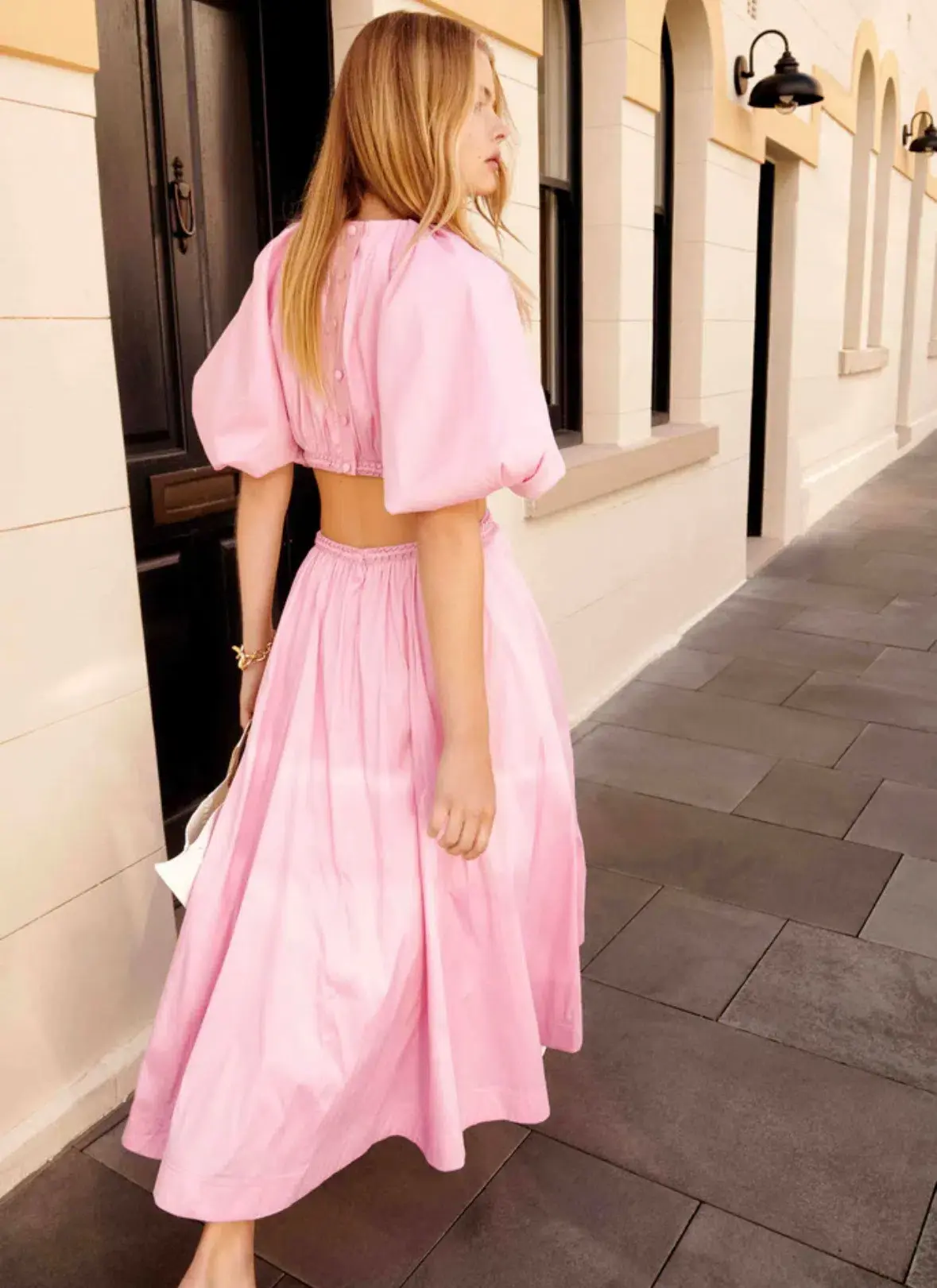 Aje Capucine Puff Sleeve Midi Dress Bon Bon Pink Size 6 - Image 6