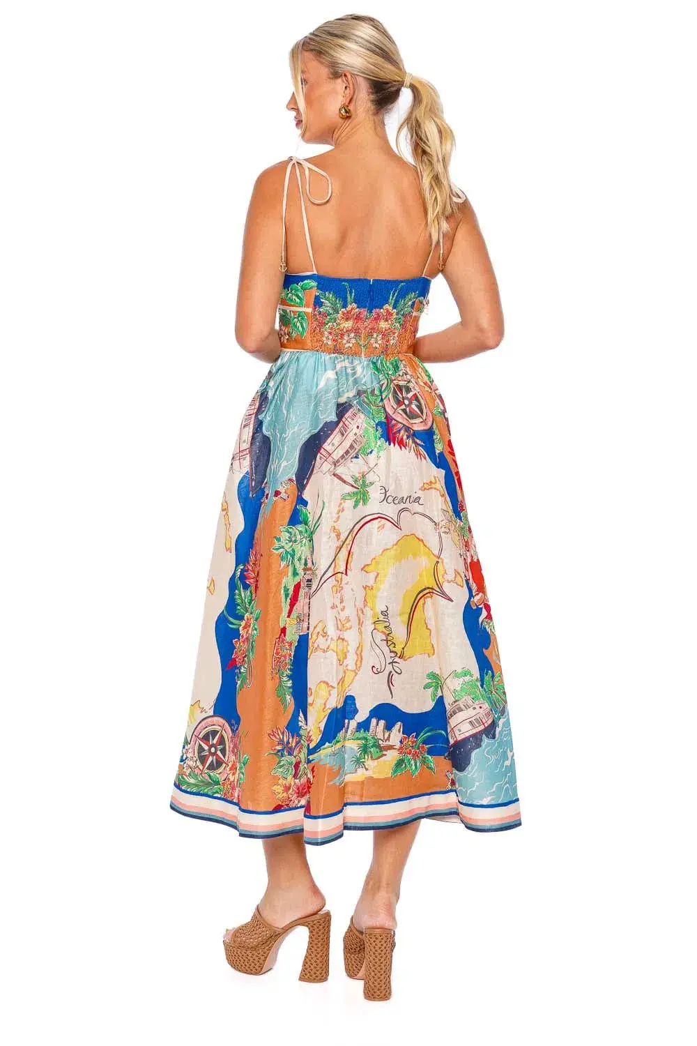 Zimmermann The Alight Picnic Dress in Nautical Map Size 2/Au 12  for rent on The Volte - main image