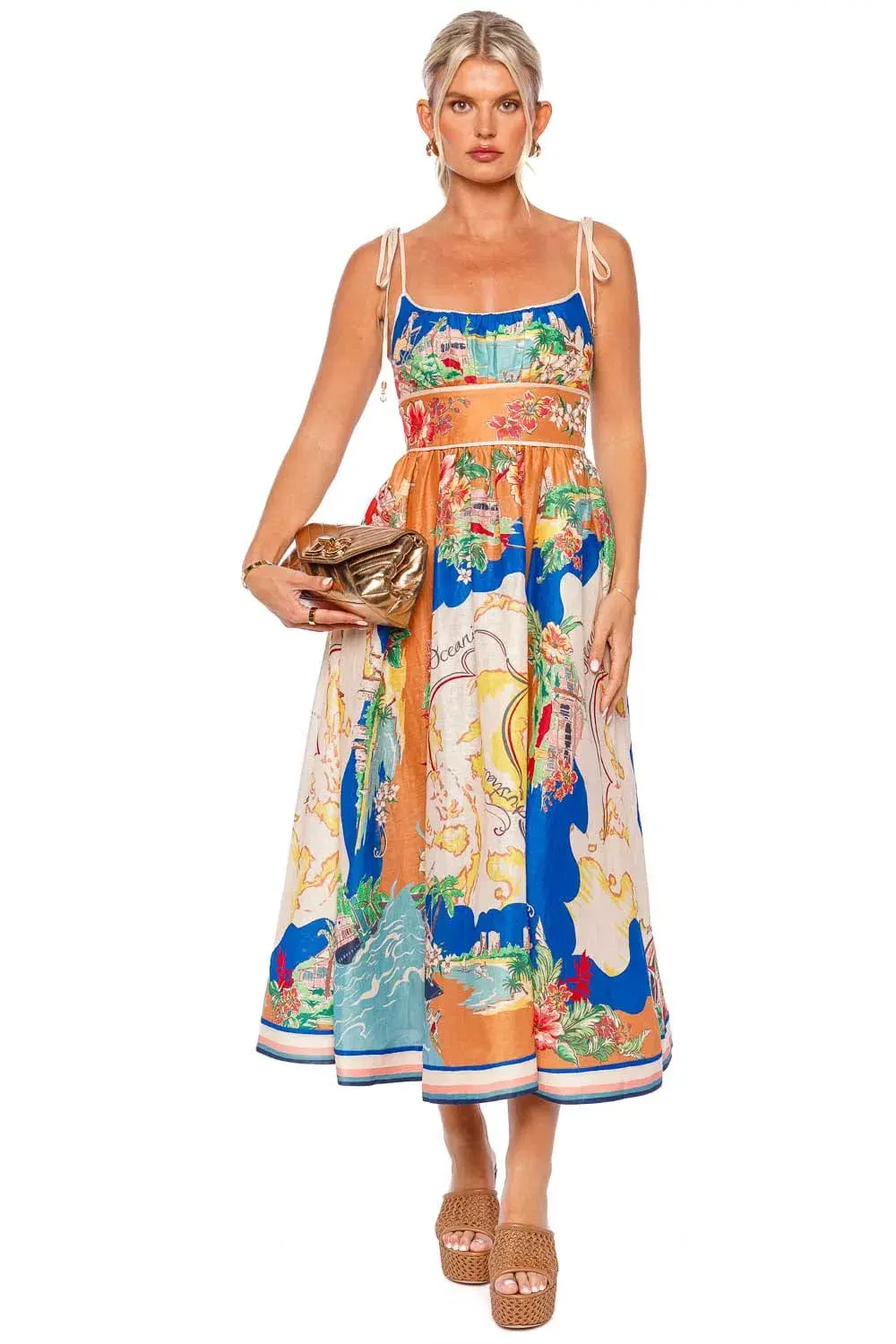 Zimmermann The Alight Picnic Dress in Nautical Map Size 2/Au 12  - Image 1