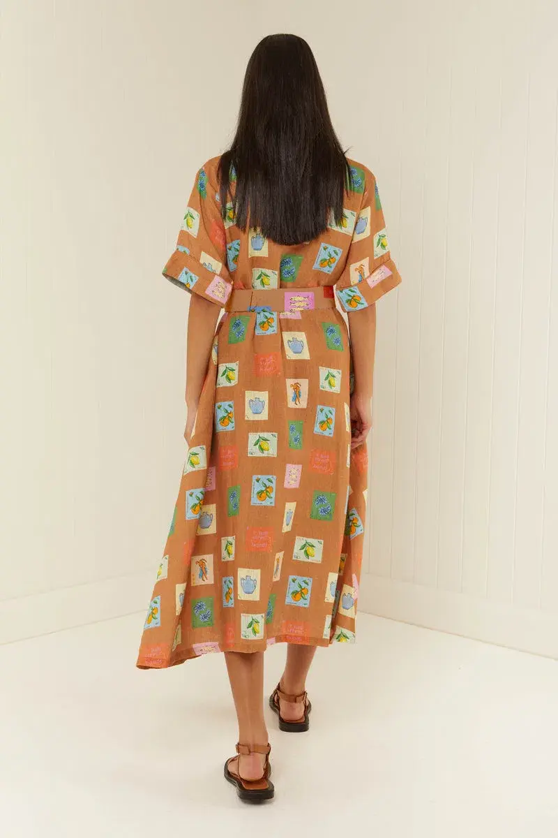 Palm Noosa Souvenir Dress in Brown Emblem Size 8  - Image 2
