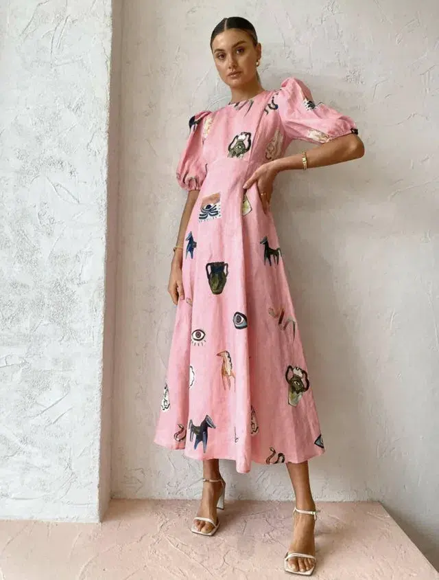 Alemais Cleo Midi Dress Pink Size 8  - Image 1