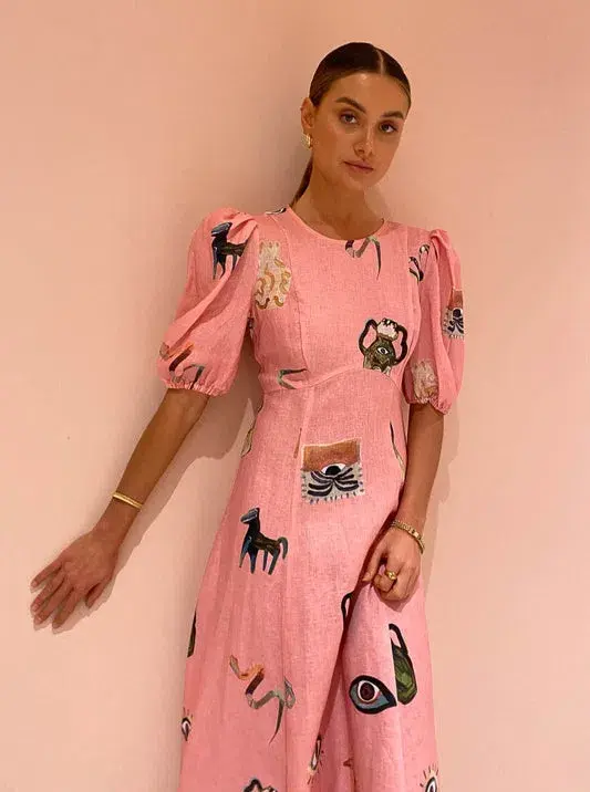 Alemais Cleo Midi Dress Pink Size 8  - Image 2