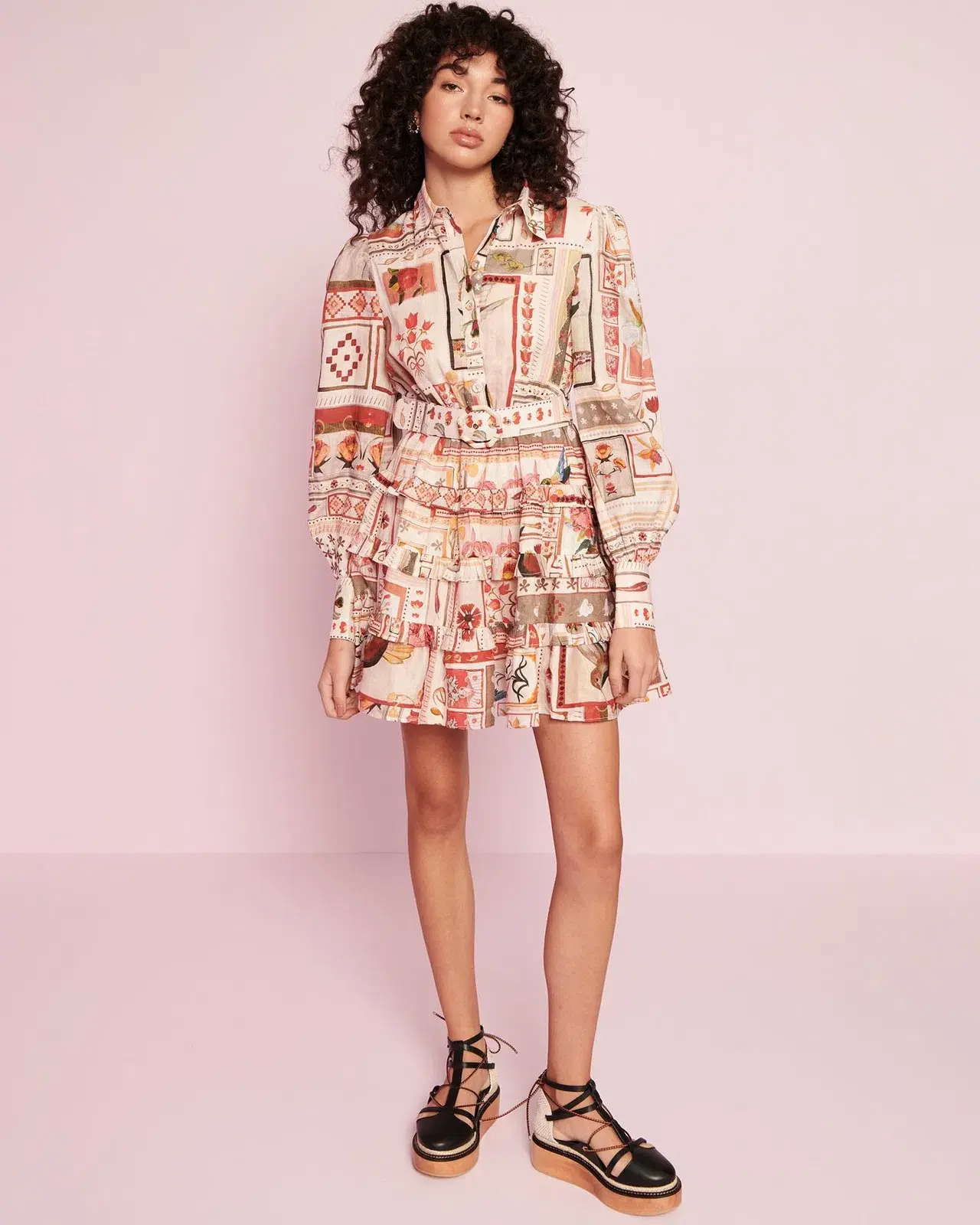 Kate Ford Cleome Mini Dress Multi Print Size 8  - Image 1