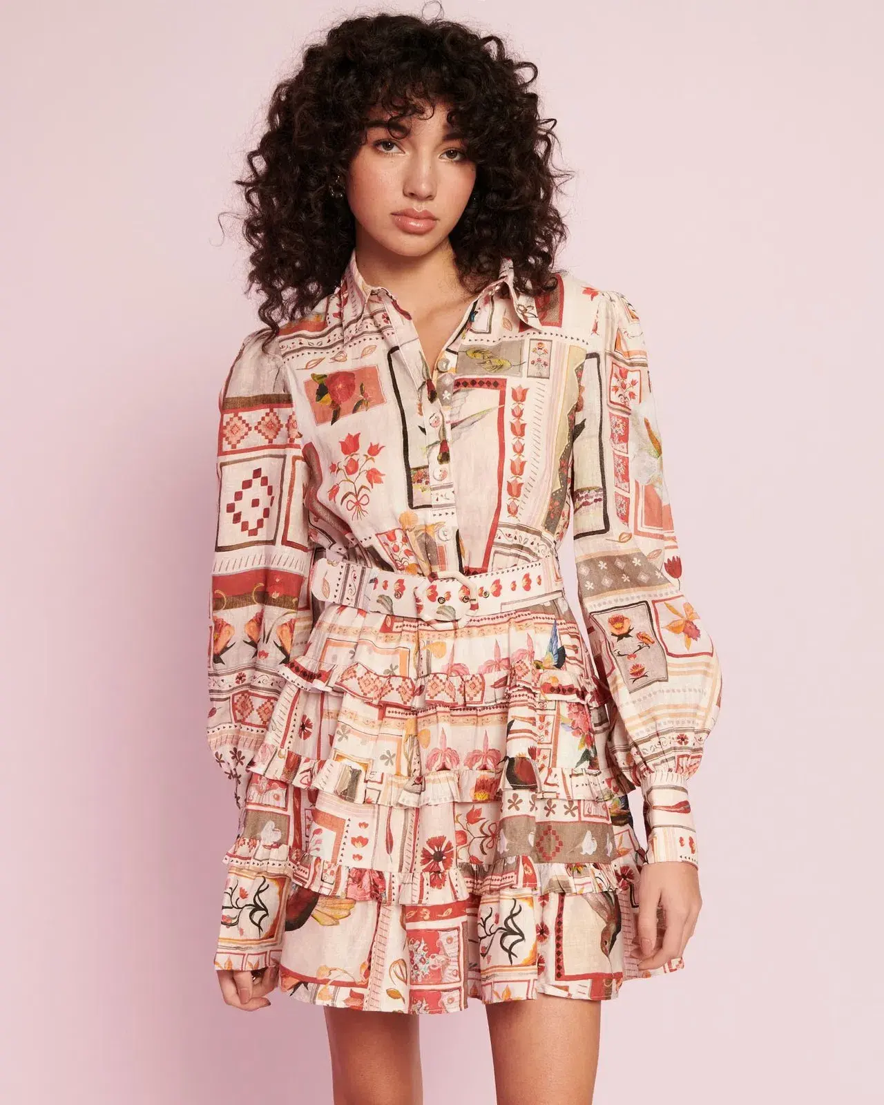 Kate Ford Cleome Mini Dress Multi Print Size 8  - Image 2