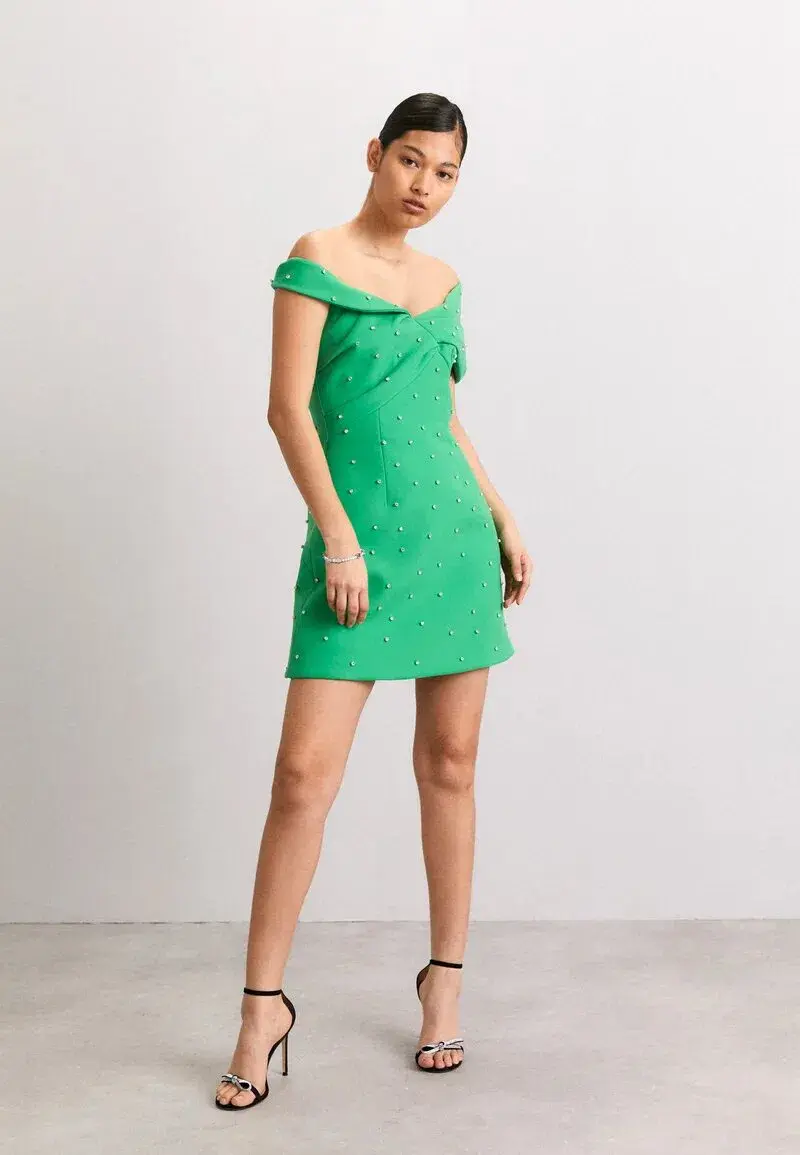 Rachel Gilbert Matteo Beaded Mini Dress Green Size 4/AU14 - Image 1