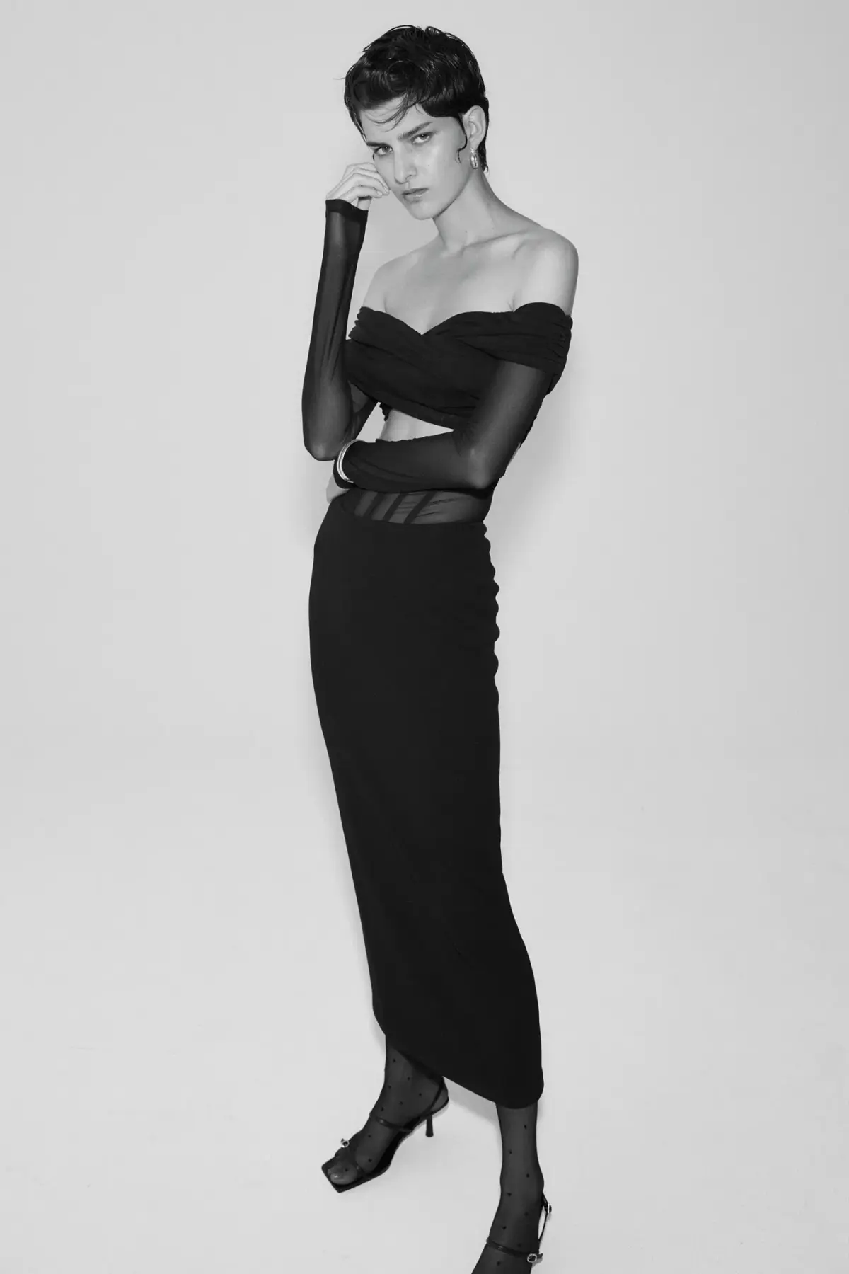 Misha Marceline Bonded Crepe Gown in Black Size 8/S - Image 4