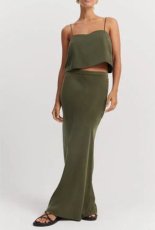 Country Road Fluid Cami Dark Olive Size 12 - Image 2