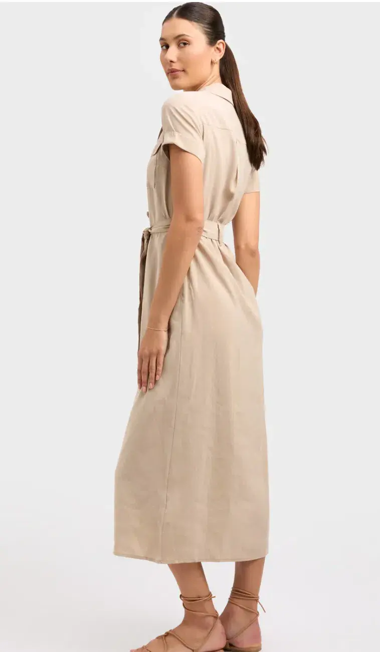 Kookai Madrid Shirt Dress in Hummus Size 34 /Au 6 - Image 2