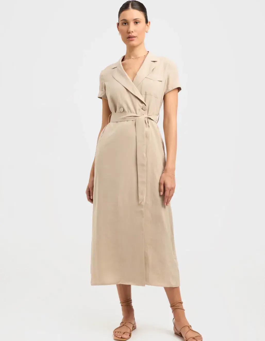 Kookai Madrid Shirt Dress in Hummus Size 34 /Au 6 - Image 1