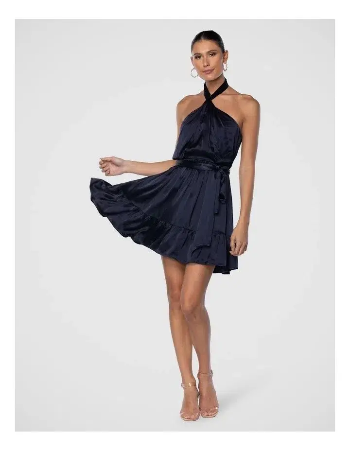 Pilgrim Alyson Mini Dress in Navy Blue Size 8 - Image 1